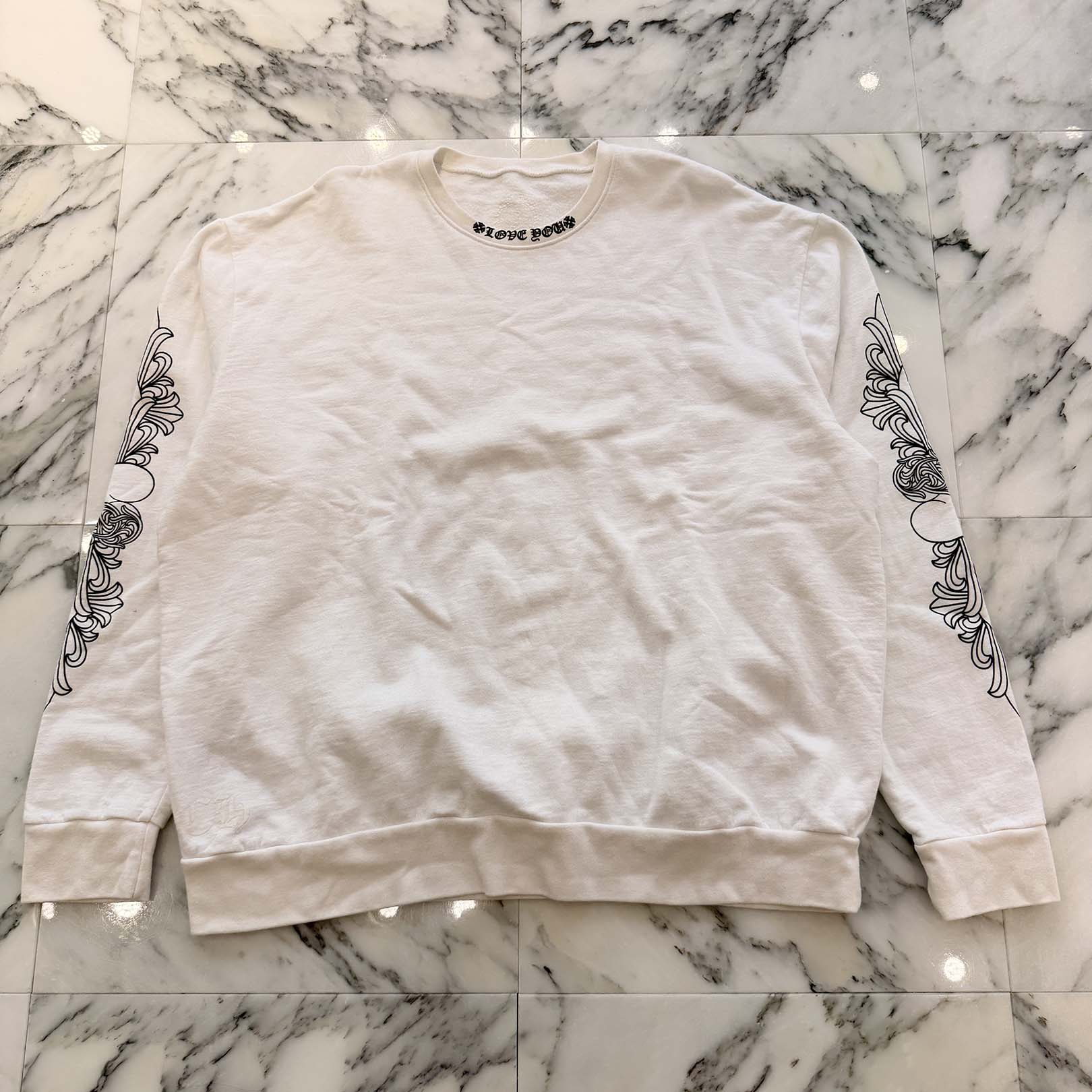 CHROME HEARTS "LOVE YOU" Crew Neck Sweat Shirt Size L クロムハーツ ラブ ユー クルーネック スウェットシャツ サイズL