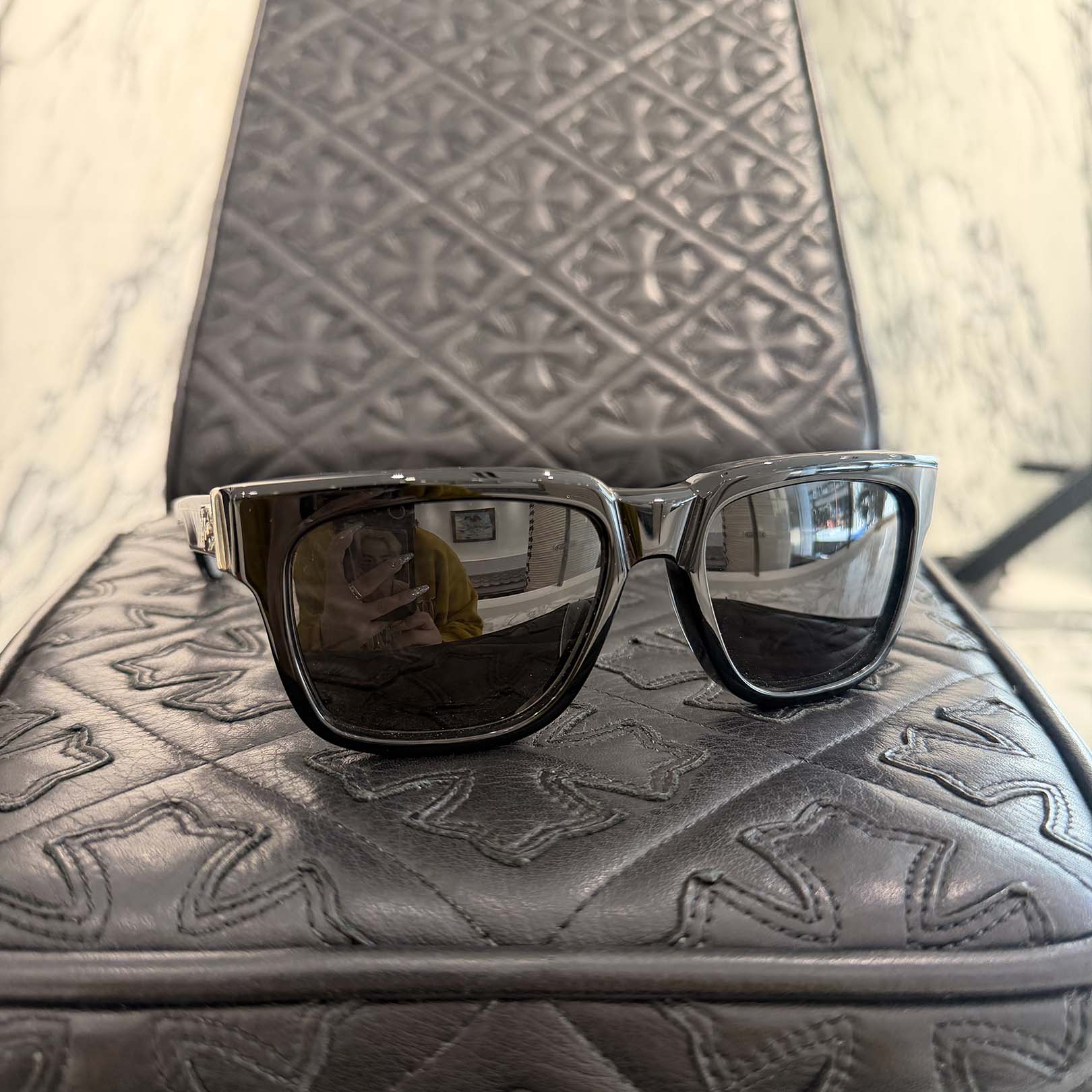 CHROME HEARTS BOX-OFFICER Sunglasses Ruby Dagger Size 56□19-144 クロムハーツ ボックスオフィサー サングラス ルビーダガー サイズ56□19-144