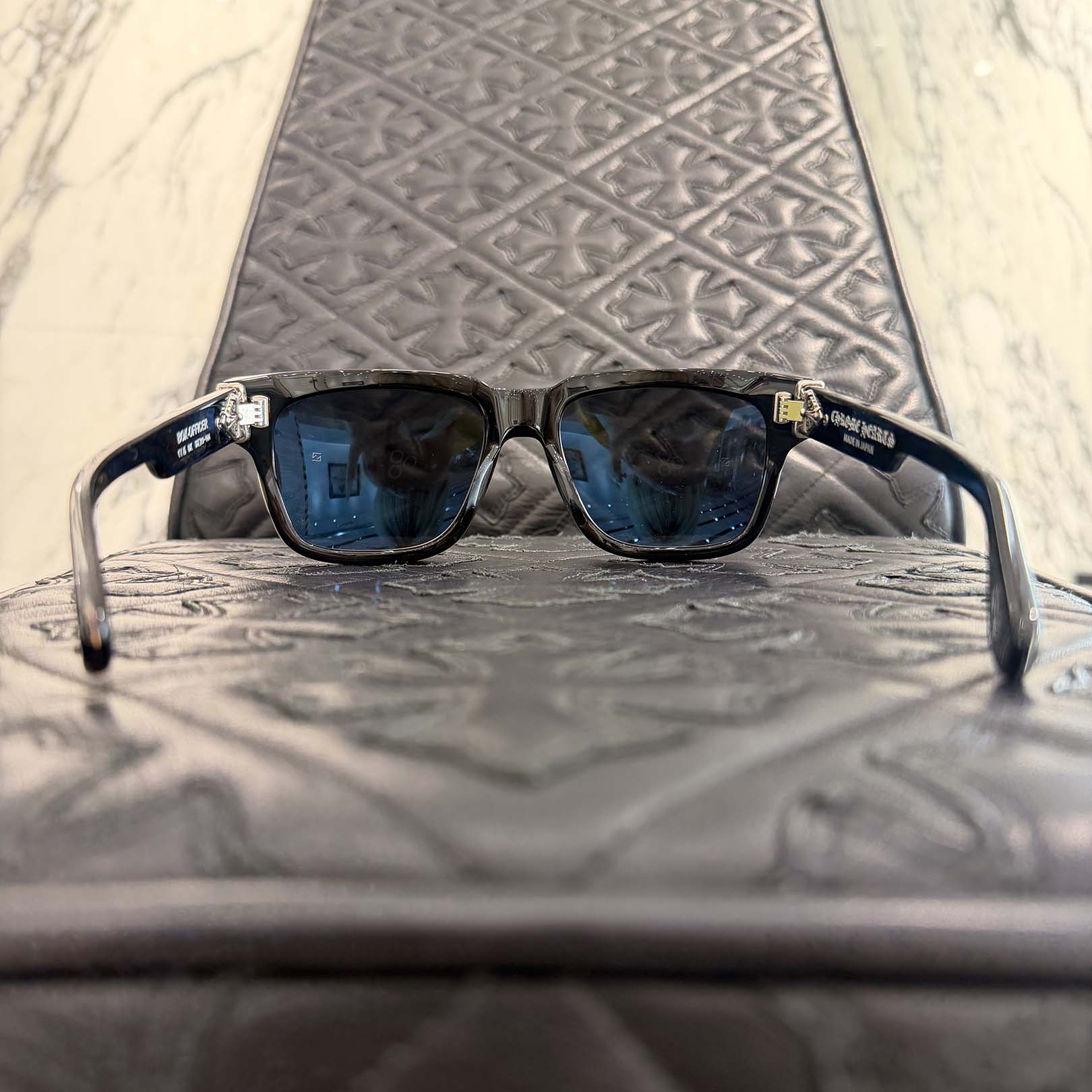 CHROME HEARTS BOX-OFFICER Sunglasses Ruby Dagger Size 56□19-144 クロムハーツ ボックスオフィサー サングラス ルビーダガー サイズ56□19-144