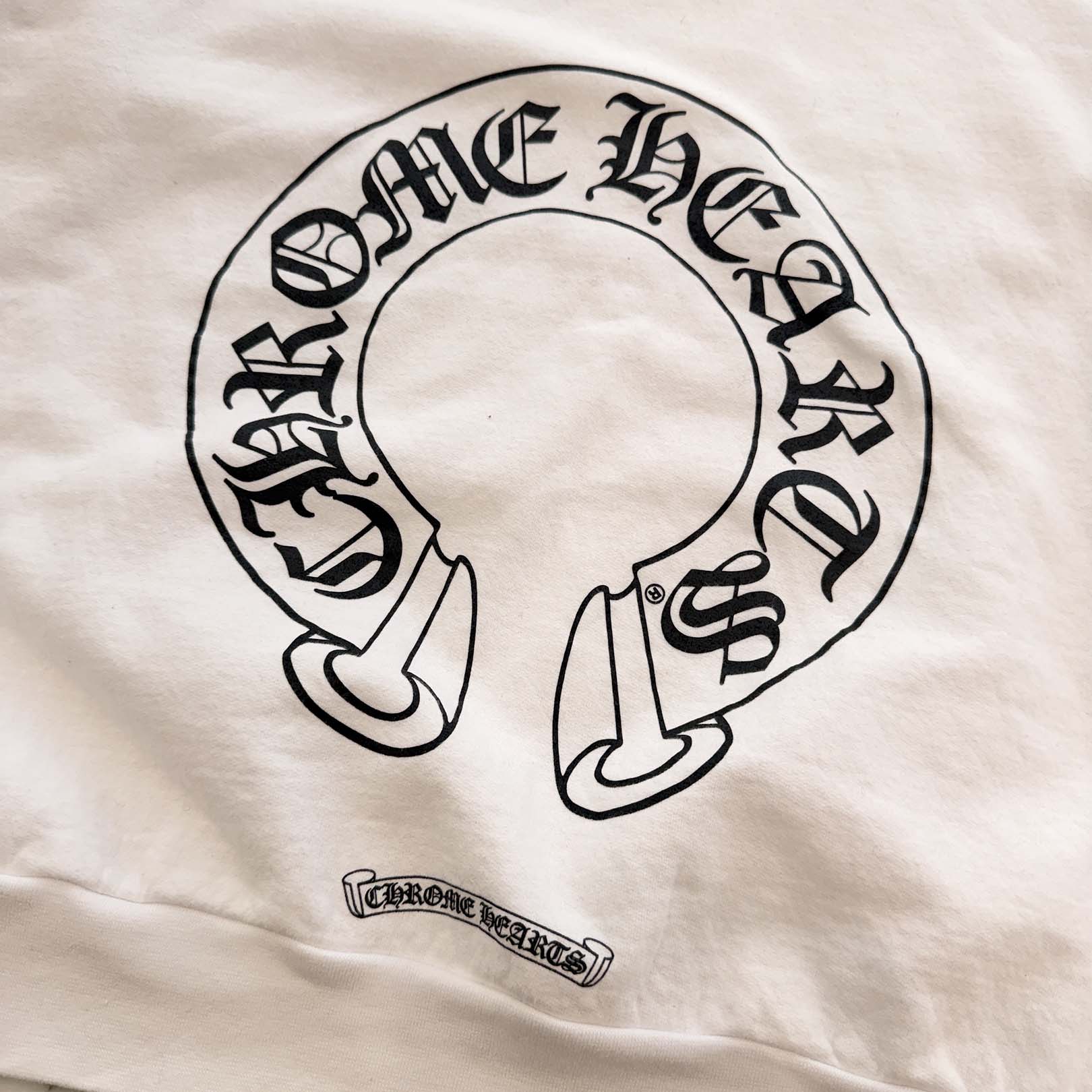 CHROME HEARTS Floral Cross Horseshoe Crewneck Sweat Shirts Size XL クロムハーツ フローラルクロス ホースシュー クルーネック スウェットシャツ サイズXL