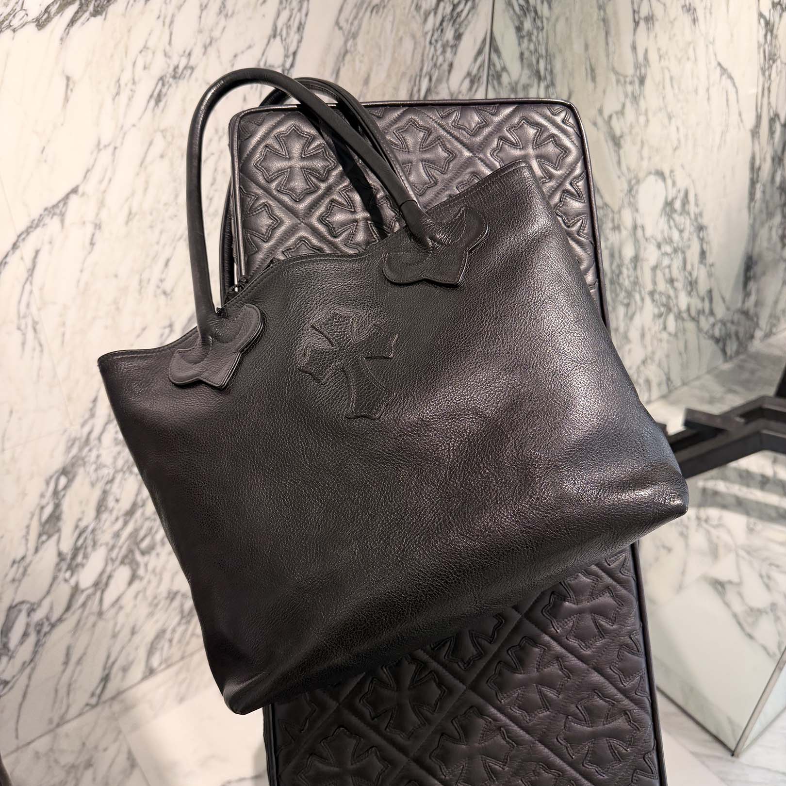 CHROME HEARTS 1 Cross Leather Patch FS Tote Bag クロムハーツ 1クロス レザーパッチ FS トートバッグ