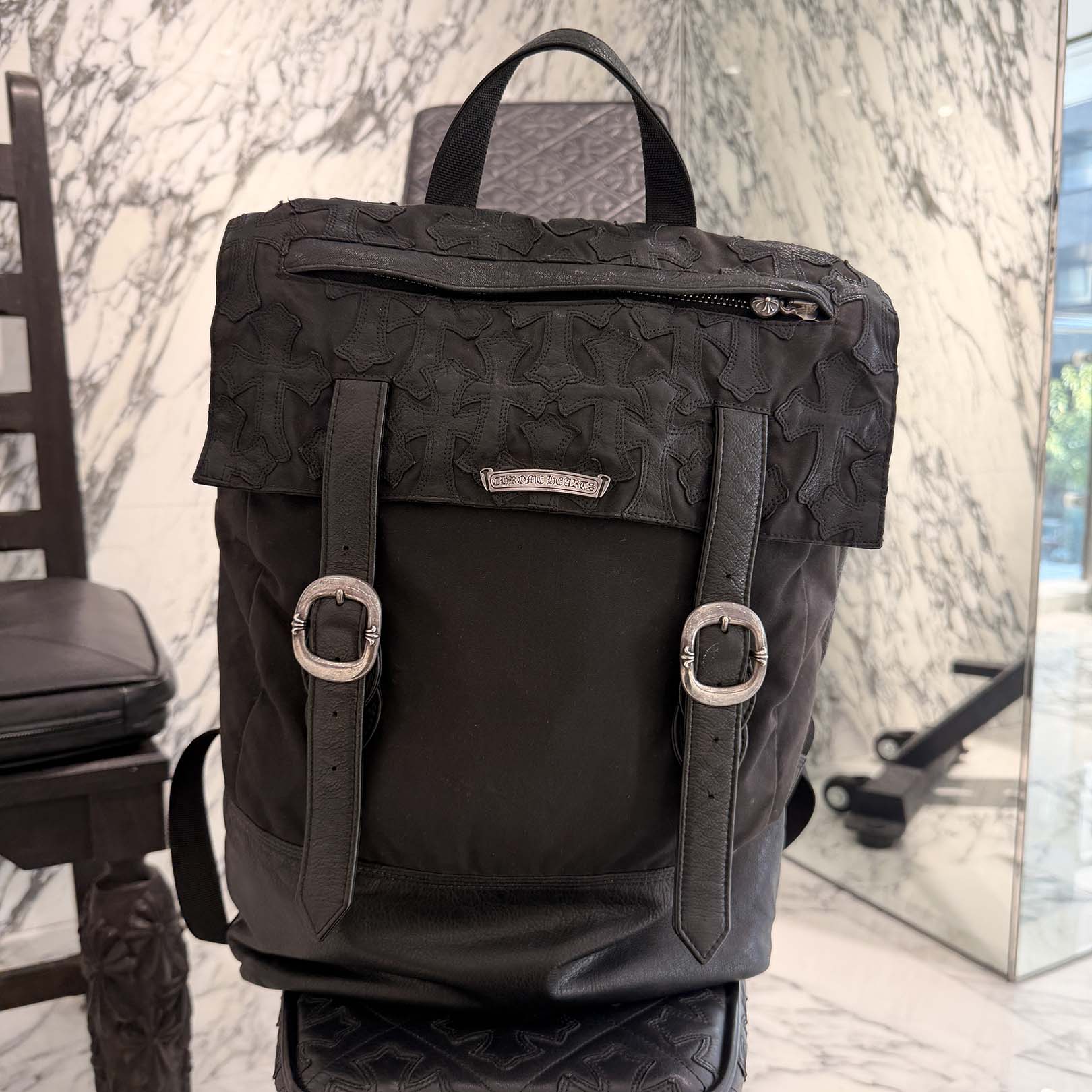 CHROME HEARTS Gunslinger Cemetery Cross Patch Leather Backpack クロムハーツ ガンスリンガー セメタリークロスパッチ レザー バックパック