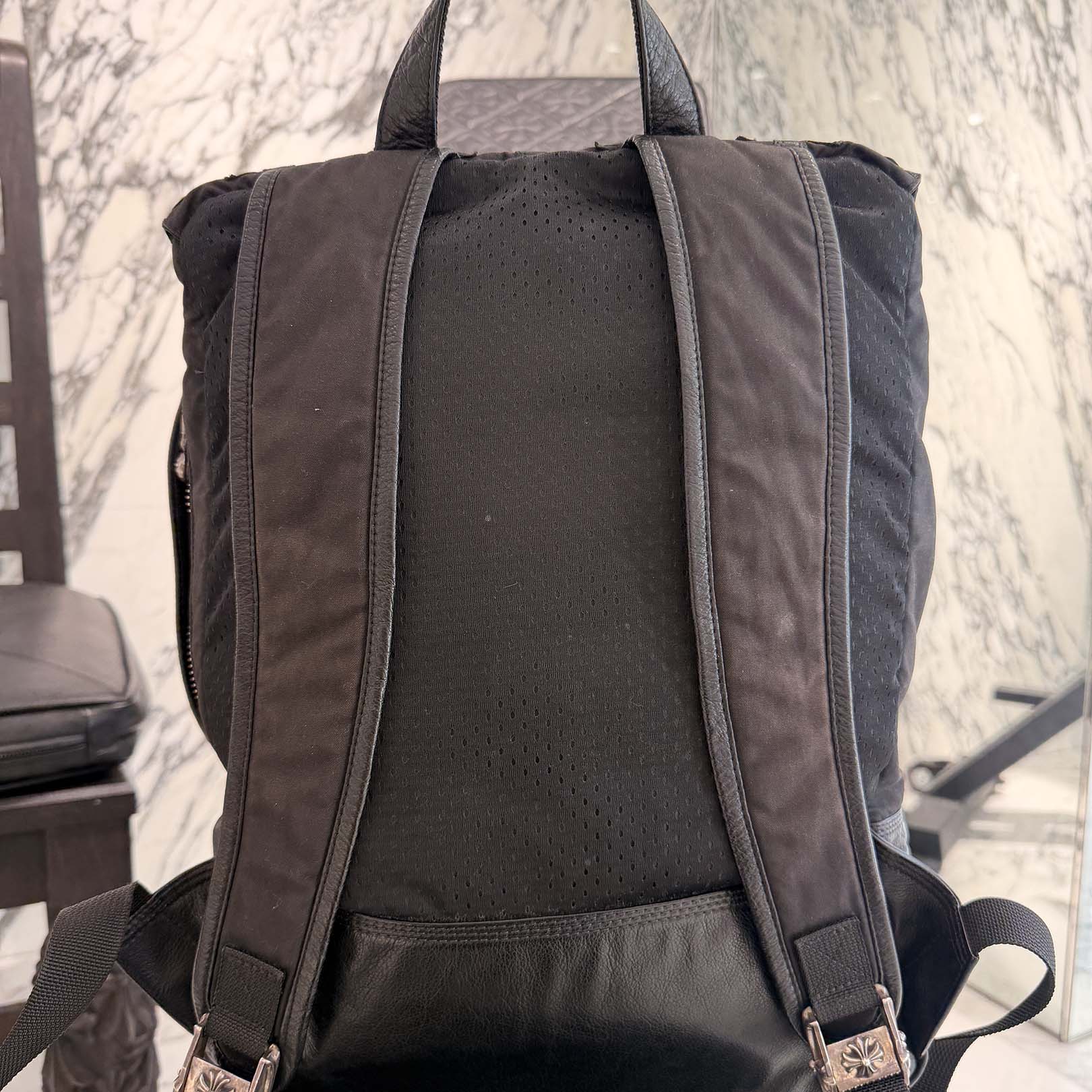 CHROME HEARTS Gunslinger Cemetery Cross Patch Leather Backpack クロムハーツ ガンスリンガー セメタリークロスパッチ レザー バックパック