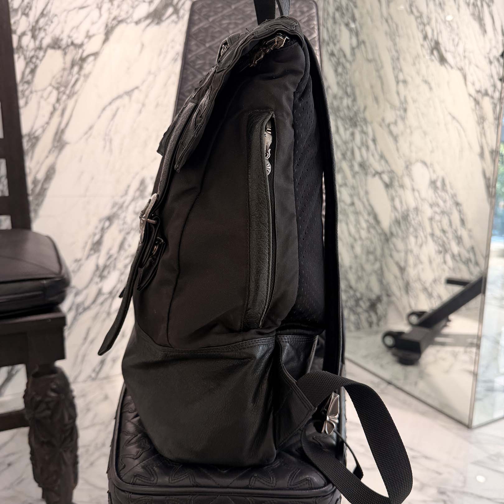 CHROME HEARTS Gunslinger Cemetery Cross Patch Leather Backpack クロムハーツ ガンスリンガー セメタリークロスパッチ レザー バックパック