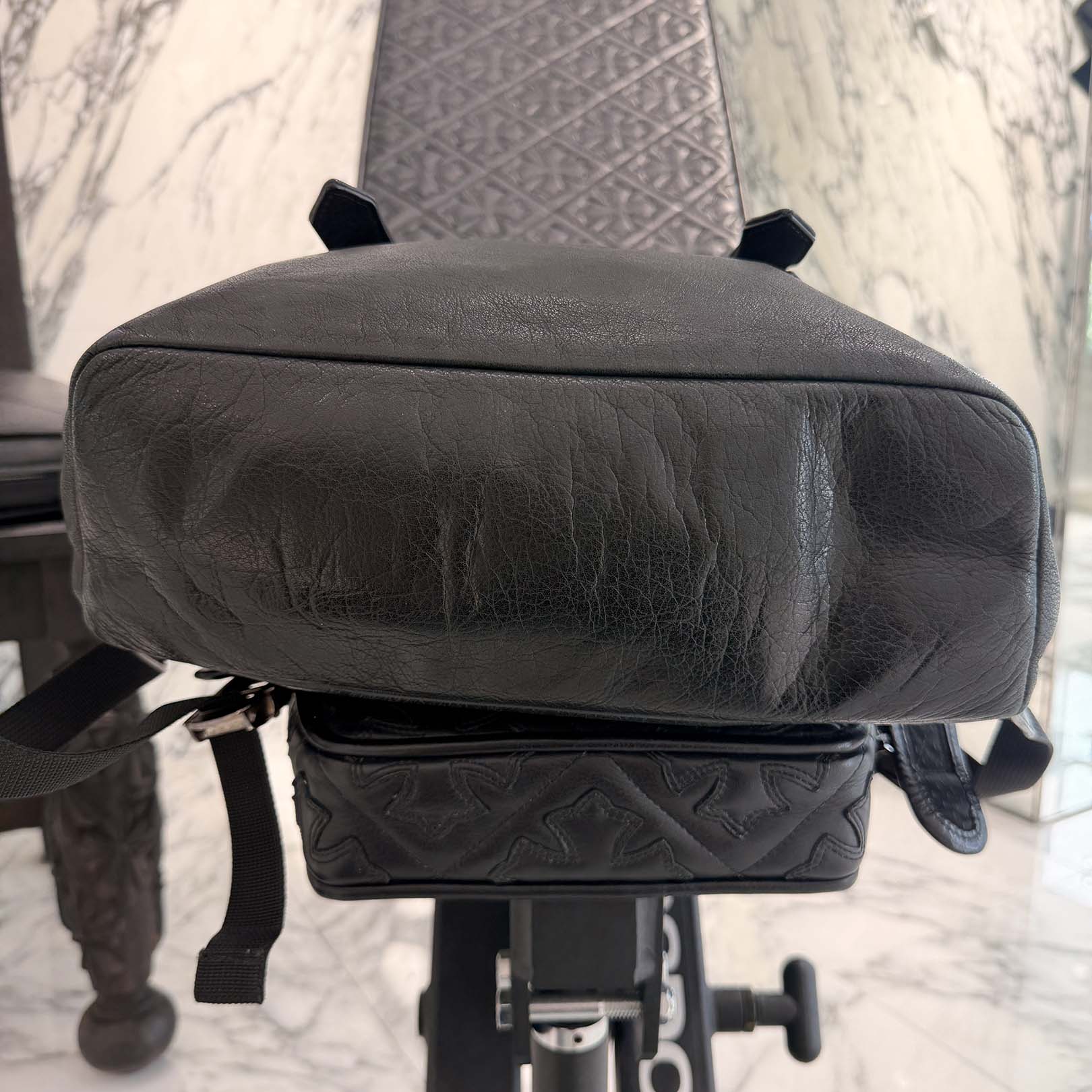 CHROME HEARTS Gunslinger Cemetery Cross Patch Leather Backpack クロムハーツ ガンスリンガー セメタリークロスパッチ レザー バックパック