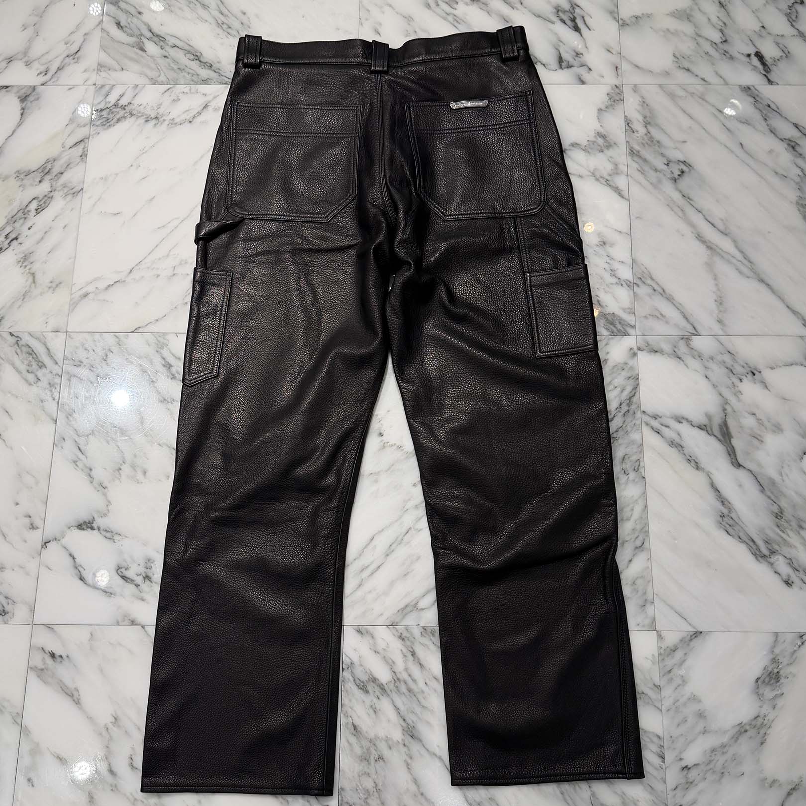 CHROME HEARTS Carpenter Double Knee Leather Pants Size 34 クロムハーツ カーペンター ダブルニー レザーパンツ サイズ34