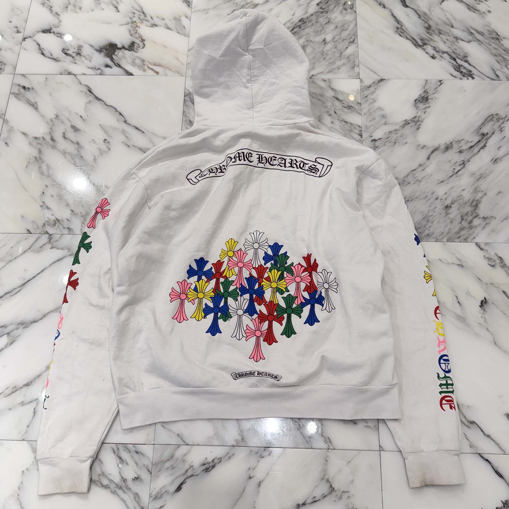 CHROME HEARTS 2022SS MLTCOL CEM CRS Pullover Hoodie Size S クロムハーツ マルチカラー セメタリークロス プルオーバーフーディ サイズS