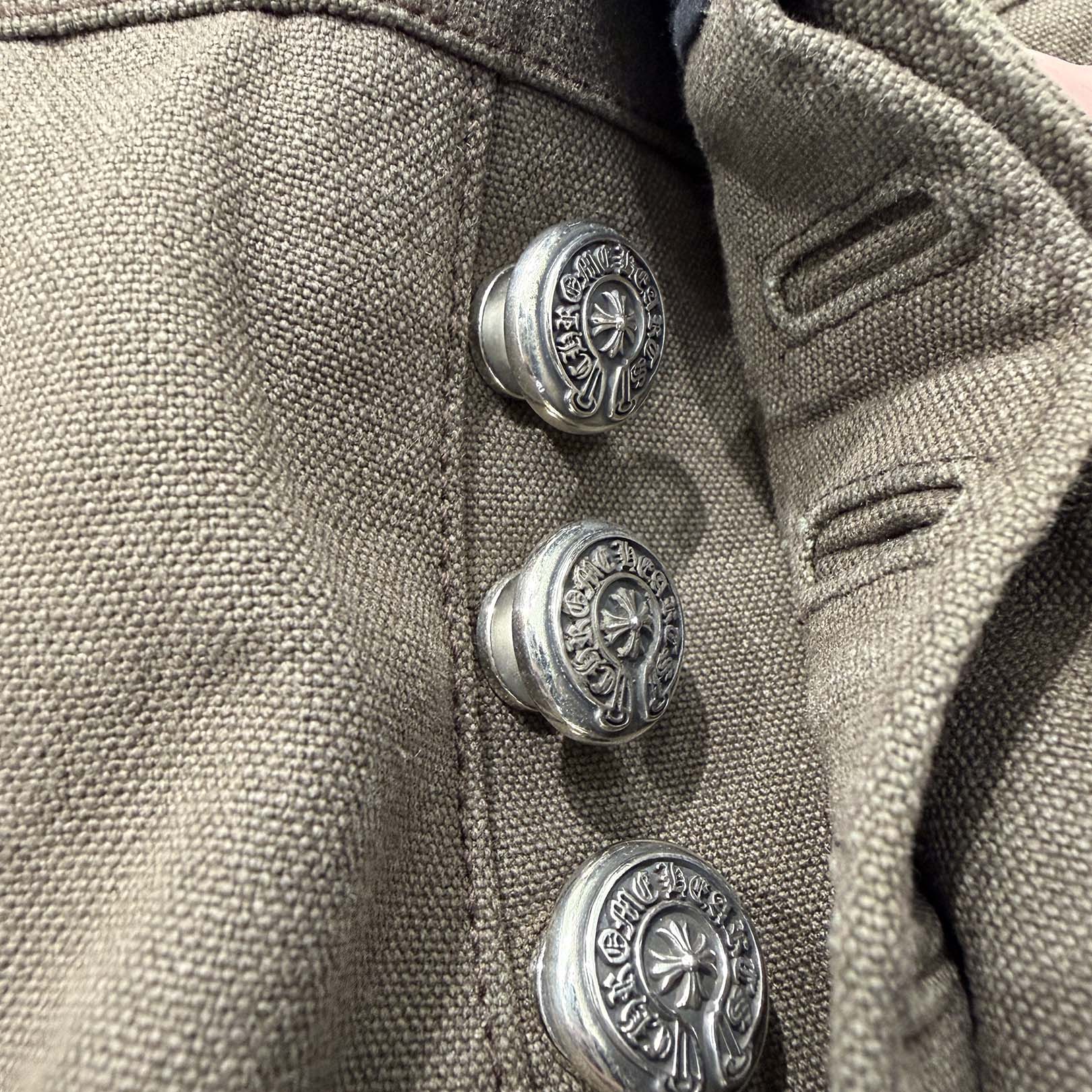 CHROME HEARTS Cemetery Cross Leather Patch Cotton Cargo Pants Size 32 クロムハーツ セメタリー クロス レザー パッチ コットン カーゴ パンツ ブラウン サイズ32