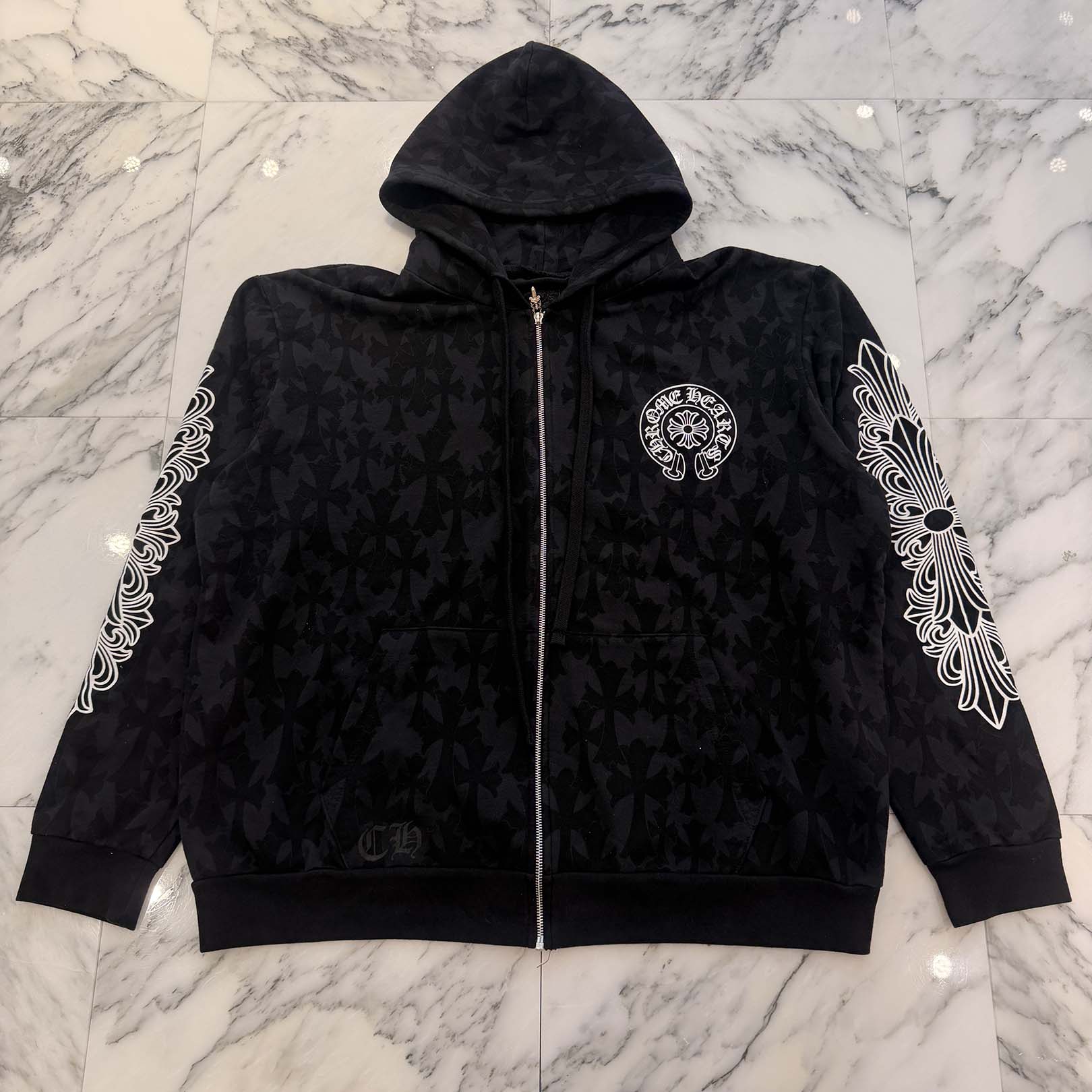 CHROME HEARTS 2024SS Graveyard Cemetery Cross Zip Up Hoodie Size XL クロムハーツ グレイブヤード セメタリークロス ジップアップフーディ サイズXL