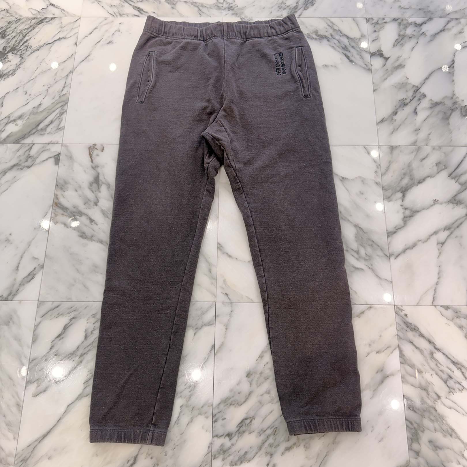 CHROME HEARTS Y NOT Vertical Logo Embroidery Sweat Long Pants Size M クロムハーツ ワイノット ヴァーティカルロゴ 刺繍 スウェットロングパンツ サイズM