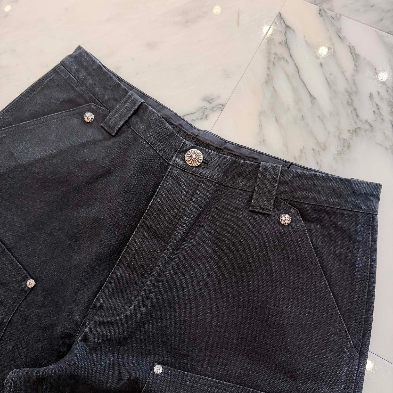 CHROME HEARTS Carpenter Cemetery Cross Patch Denim Shorts Size 36 クロムハーツ カーペンター セメタリークロスパッチ デニムショーツ サイズ36