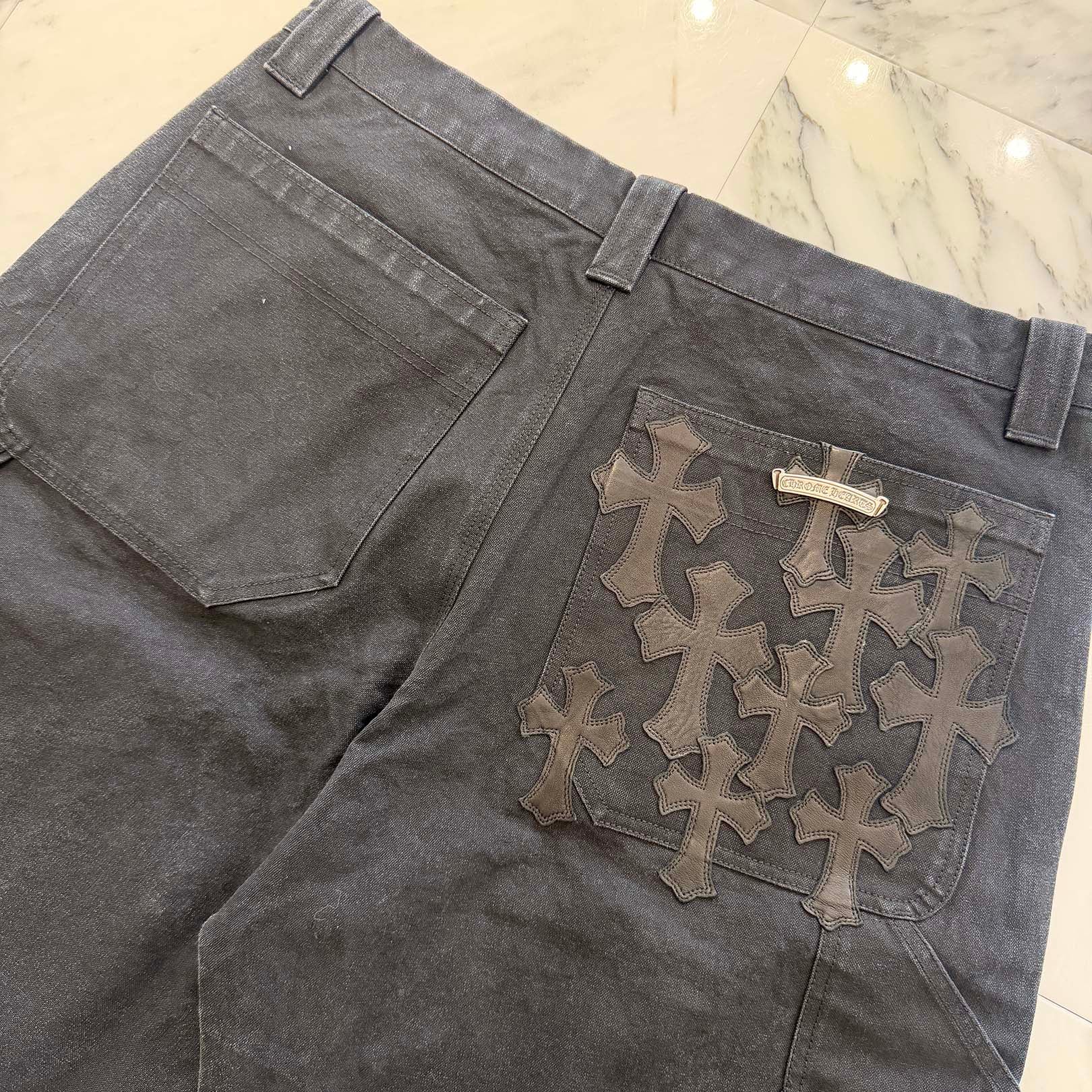 CHROME HEARTS Carpenter Cemetery Cross Patch Denim Shorts Size 36 クロムハーツ カーペンター セメタリークロスパッチ デニムショーツ サイズ36