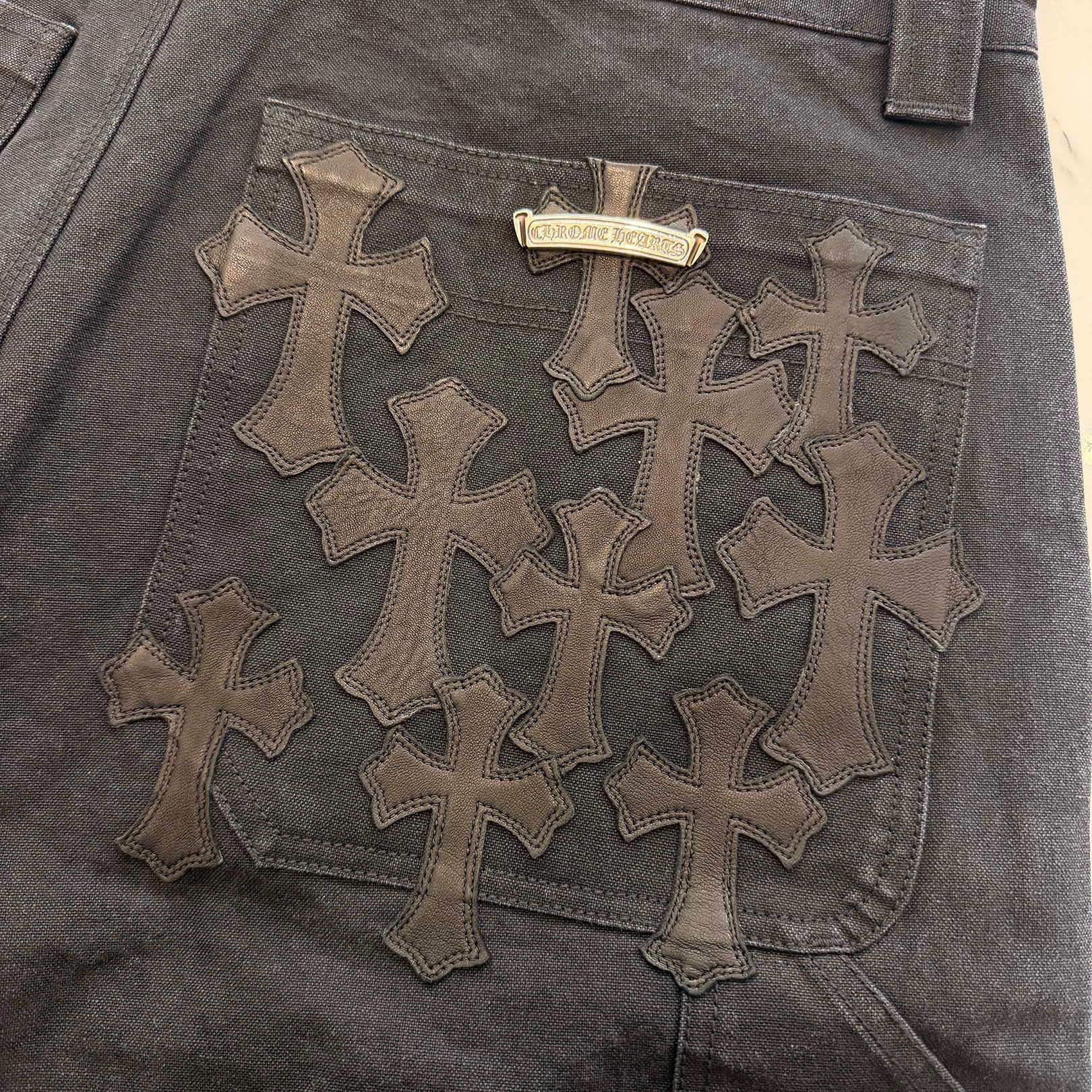 CHROME HEARTS Carpenter Cemetery Cross Patch Denim Shorts Size 36 クロムハーツ カーペンター セメタリークロスパッチ デニムショーツ サイズ36