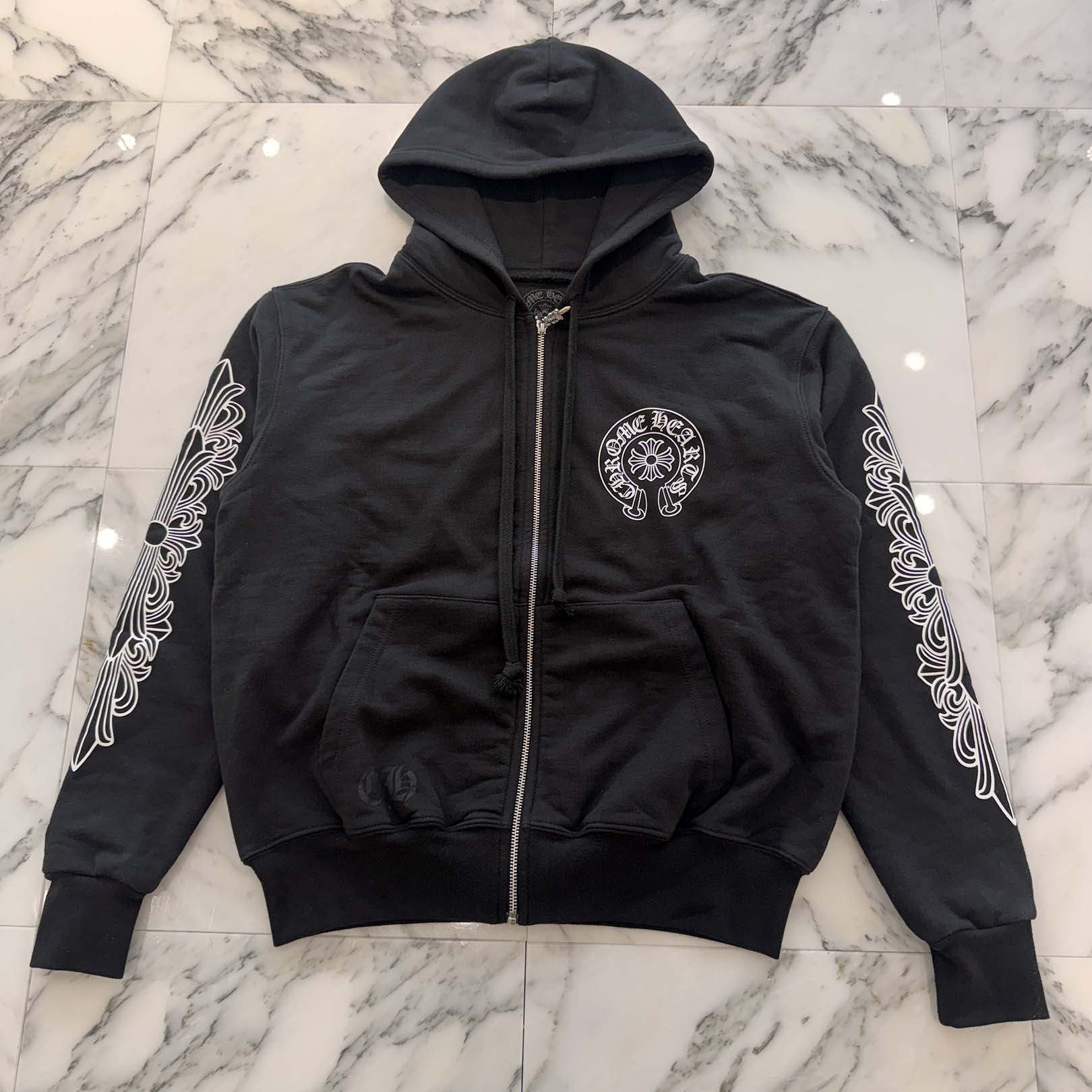 CHROME HEARTS MALIBU Limited Horseshoe Thermal Zip Up Hoodie Size S クロムハーツ マリブ限定 ホースシュー サーマル ジップアップ フーディ サイズS