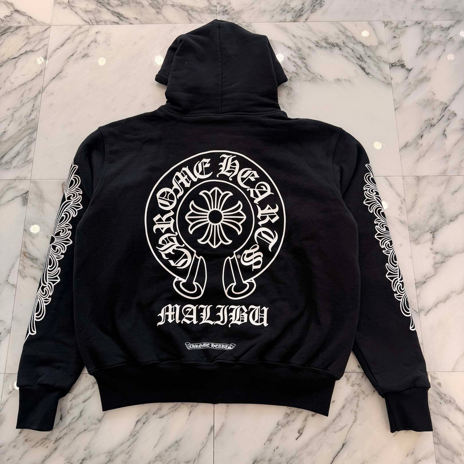 CHROME HEARTS MALIBU Limited Horseshoe Thermal Zip Up Hoodie Size S クロムハーツ マリブ限定 ホースシュー サーマル ジップアップ フーディ サイズS