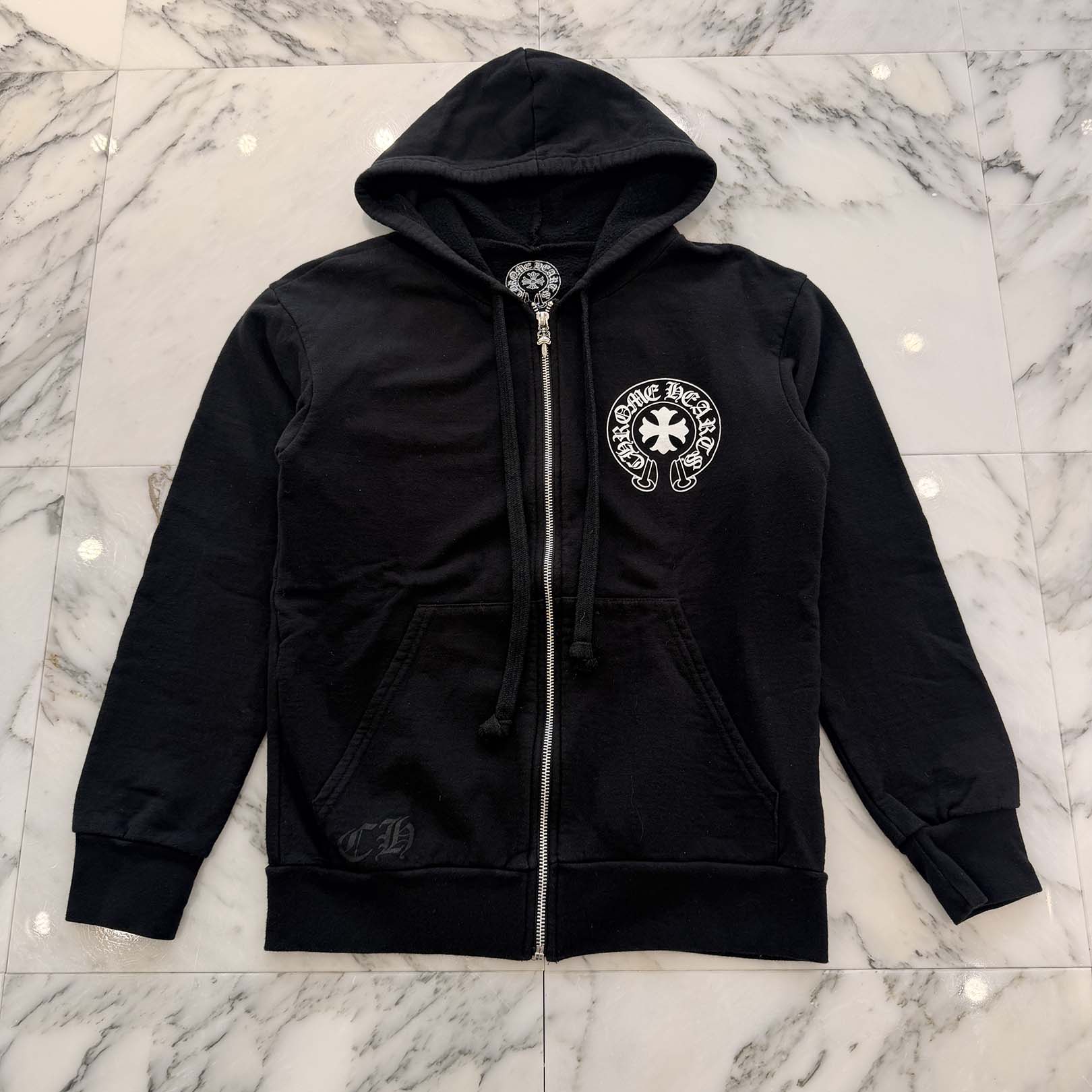CHROME HEARTS OLD Made In Hollywood Vertical Logo Zip Up Hoodie Size S クロムハーツ オールド メイドインハリウッド ヴァーティカルロゴ ジップアップフーディ サイズS