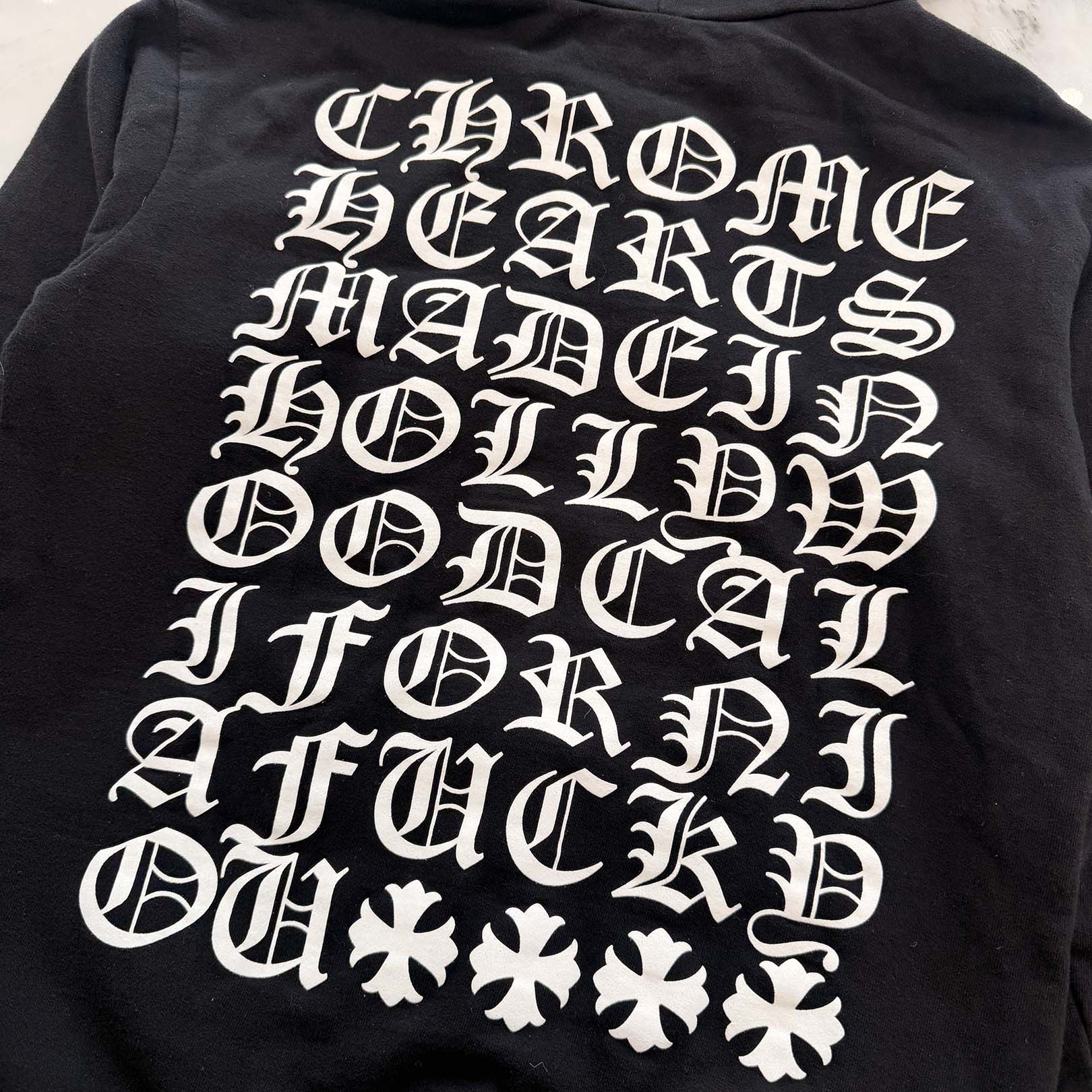 CHROME HEARTS OLD Made In Hollywood Vertical Logo Zip Up Hoodie Size S クロムハーツ オールド メイドインハリウッド ヴァーティカルロゴ ジップアップフーディ サイズS