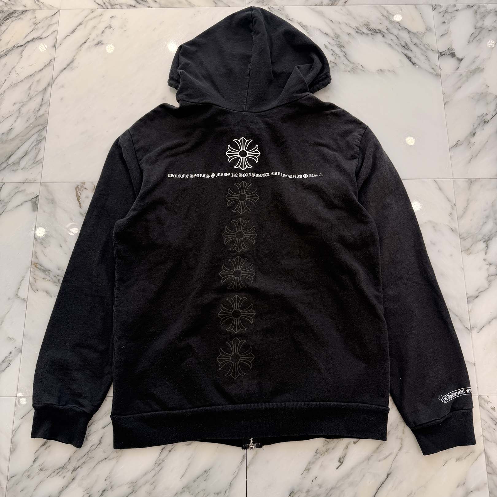 CHROME HEARTS OLD Made In Hollywood Back CH Plus Print Zip Up Hoodie Size L クロムハーツ オールド メイドインハリウッド バックCHプラス プリント ジップアップフーディ サイズL