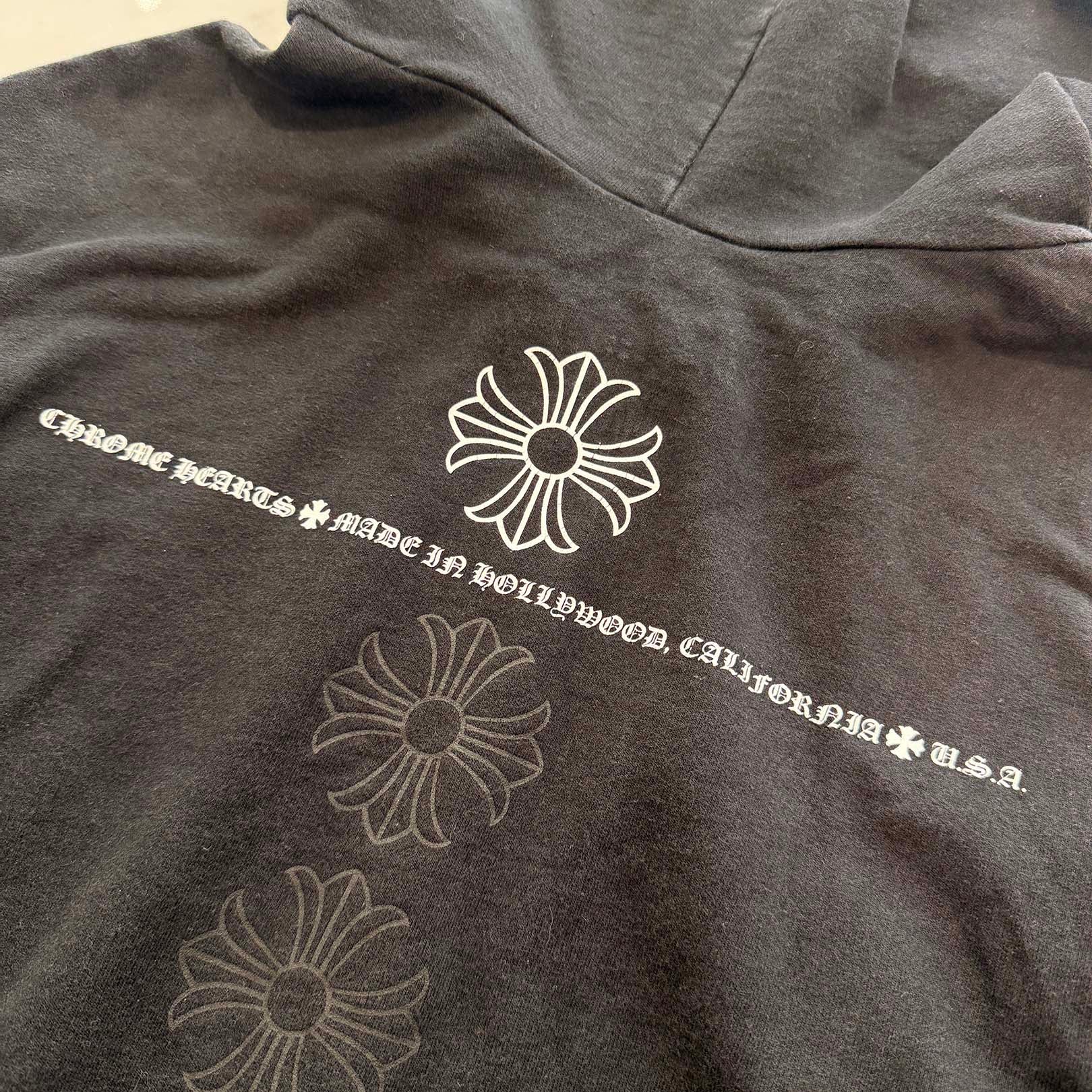 CHROME HEARTS OLD Made In Hollywood Back CH Plus Print Zip Up Hoodie Size L クロムハーツ オールド メイドインハリウッド バックCHプラス プリント ジップアップフーディ サイズL