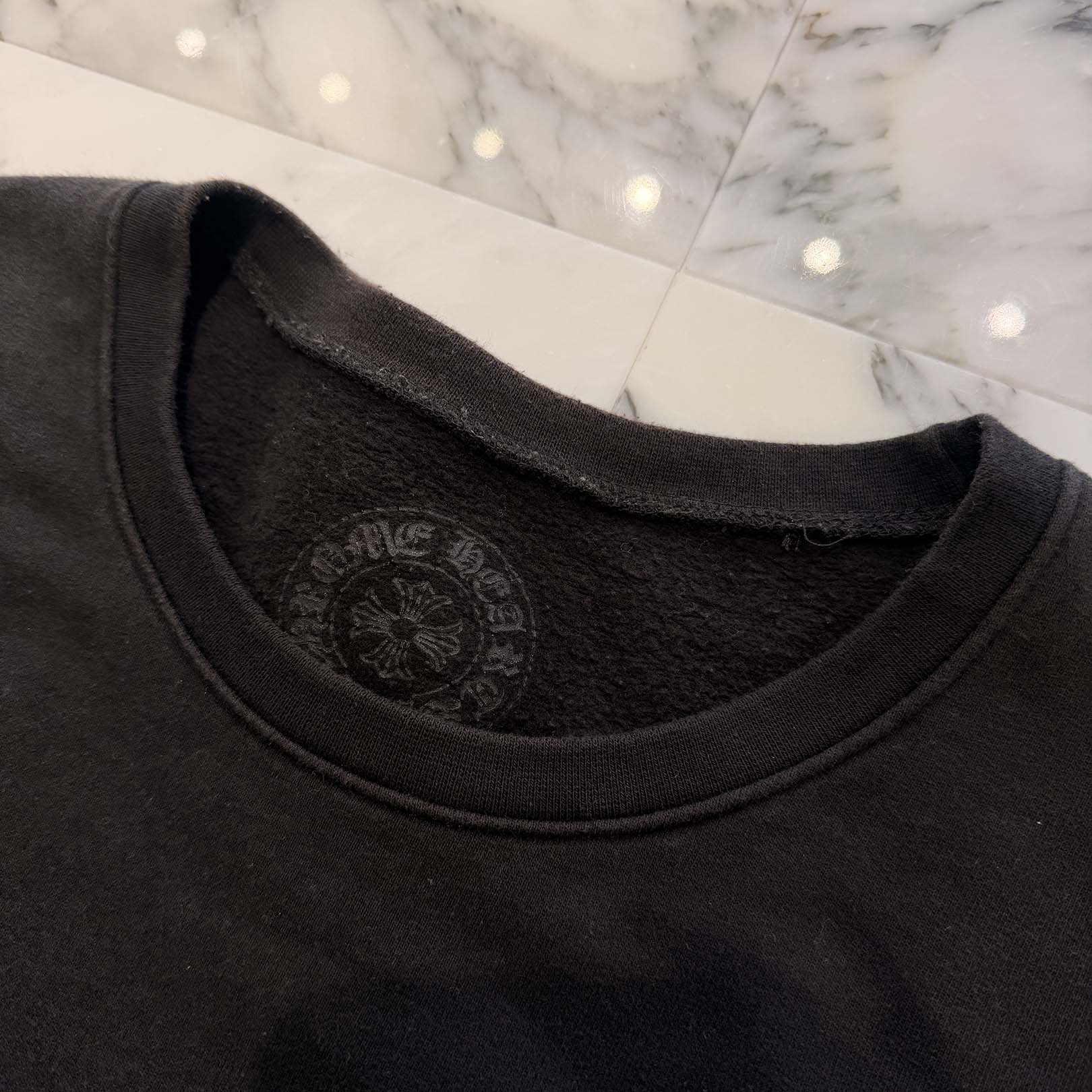 CHROME HEARTS Floral Cross Horseshoe Crewneck Sweat Shirts Size XXL クロムハーツ フローラルクロス ホースシュー クルーネック スウェットシャツ サイズXXL