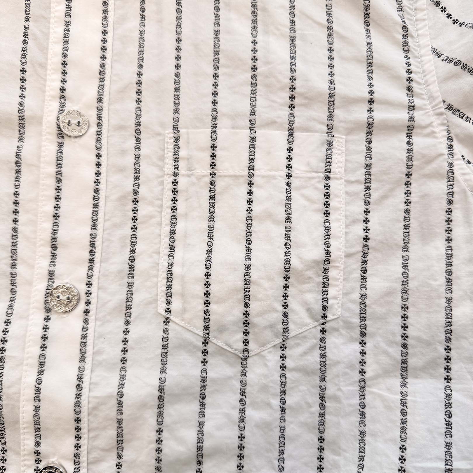 CHROME HEARTS Y NOT Logo Stripe Cotton Shirt Size S クロムハーツ ワイノット ロゴストライプ コットンシャツ サイズS