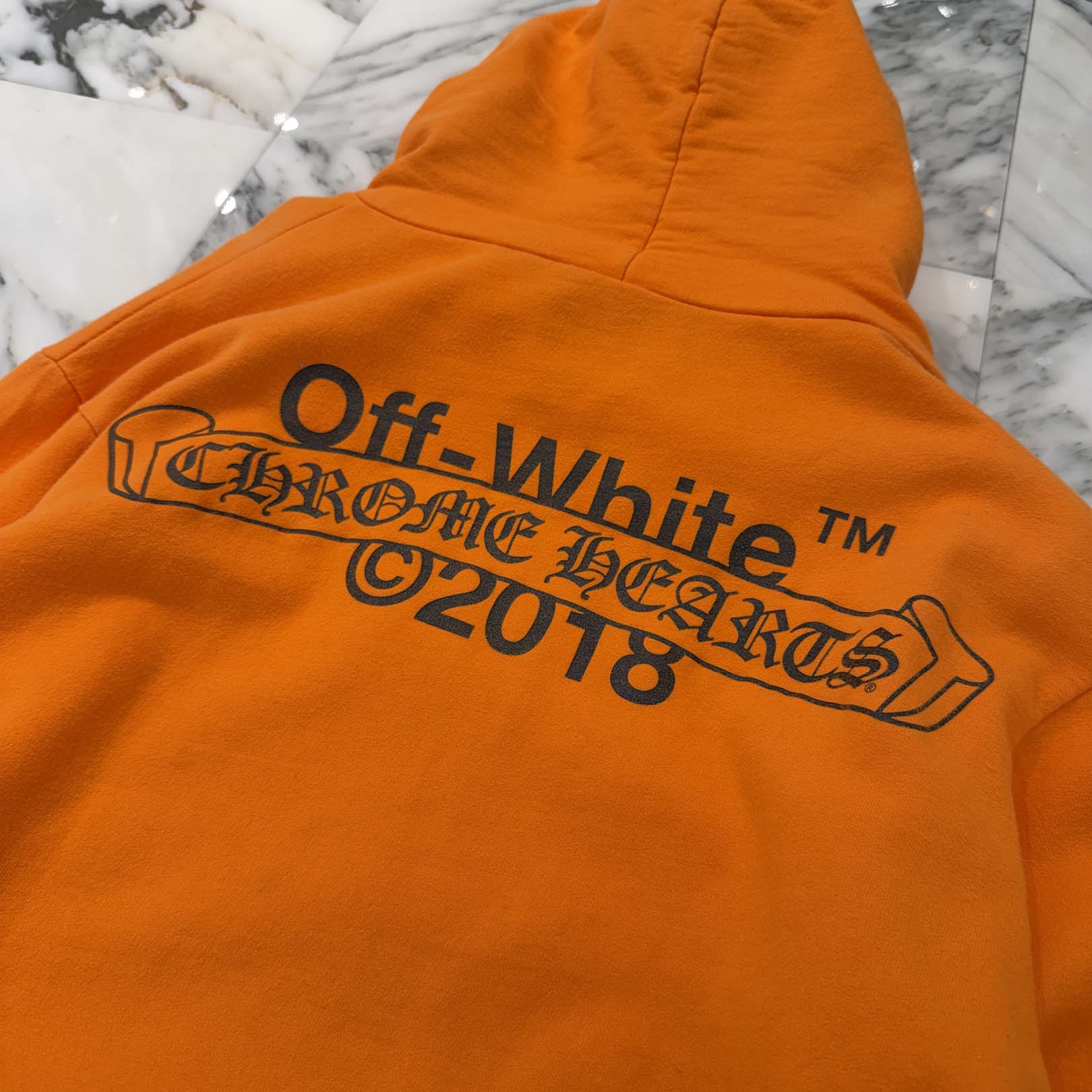 CHROME HEARTS × OFF-WHITE 2018SS HD PLVR V Size XL クロムハーツ × オフホワイト プルオーバーフーディ サイズXL
