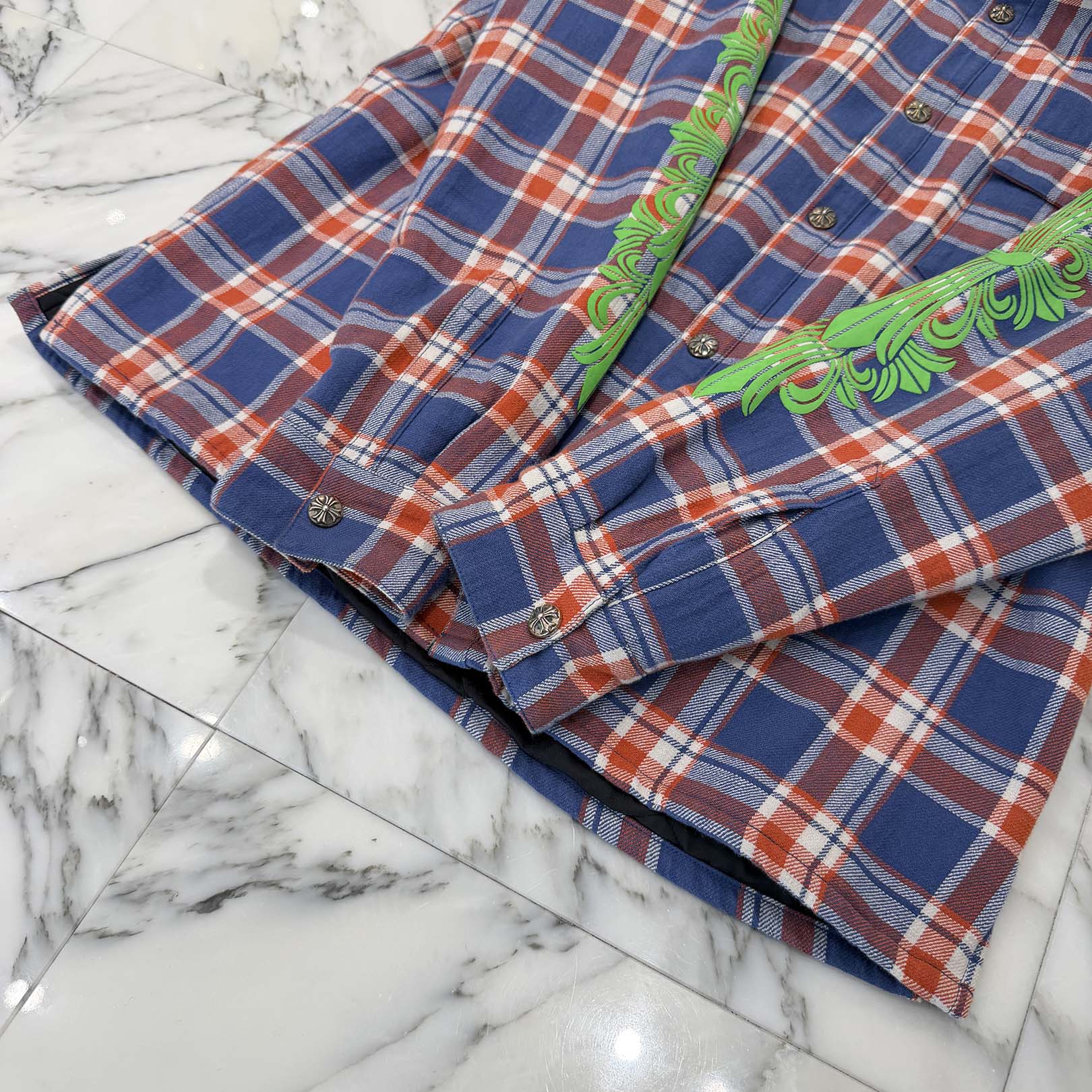 CHROME HEARTS YNOT WORK'N PADDED FLANNEL CHECK SHIRT JACKET Size XL クロムハーツ ワイノット ワーキンフランネルチェック シャツジャケット サイズXL