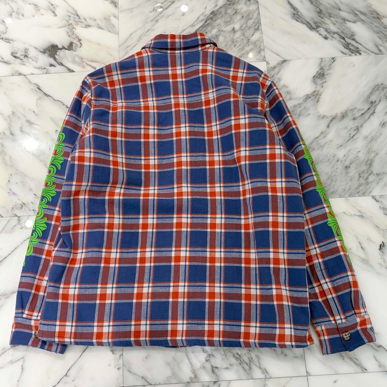 CHROME HEARTS YNOT WORK'N PADDED FLANNEL CHECK SHIRT JACKET Size XL クロムハーツ ワイノット ワーキンフランネルチェック シャツジャケット サイズXL