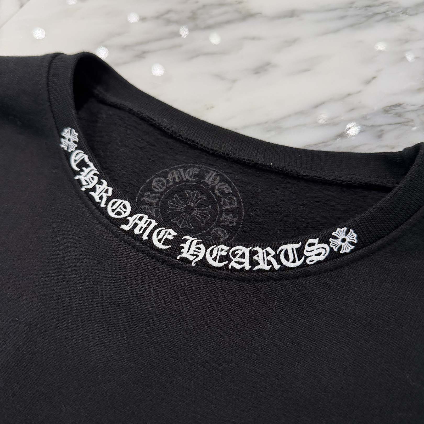 CHROME HEARTS Neck Logo Crewneck Sweatshirt Size L クロムハーツ ネックロゴクルーネックスウェットシャツ サイズL