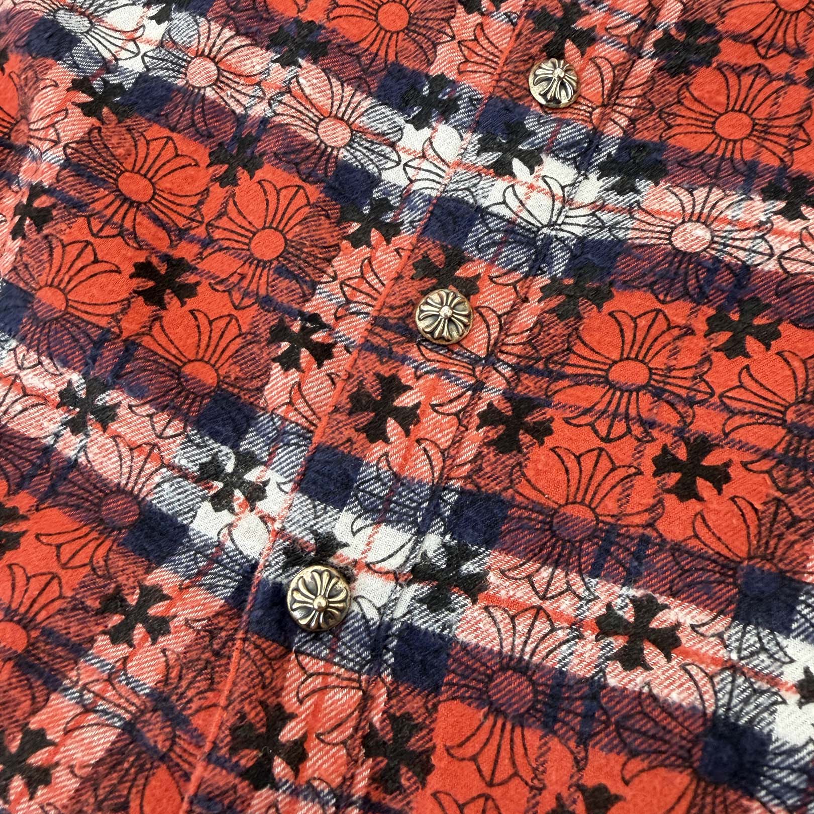 CHROME HEARTS Y NOT Loose Ends Check Shirt Size S クロムハーツ ワイノット ルーズエンド チェックシャツ サイズS