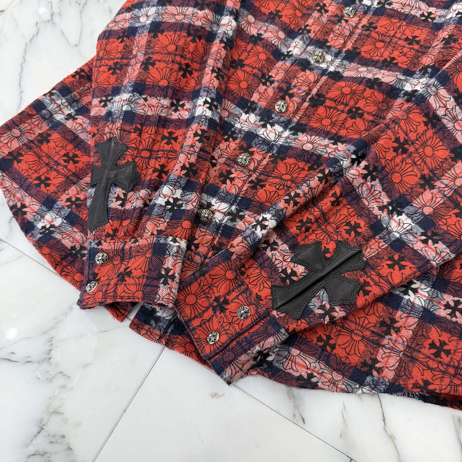 CHROME HEARTS Y NOT Loose Ends Check Shirt Size S クロムハーツ ワイノット ルーズエンド チェックシャツ サイズS