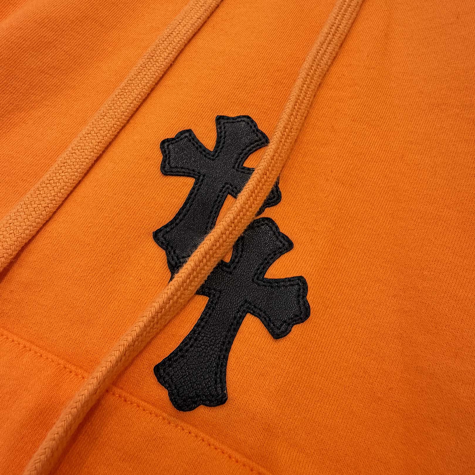 CHROME HEARTS × OFF-WHITE 2018SS Leather Cross Patch HD PLVR V Size L クロムハーツ × オフホワイト レザークロスパッチ プルオーバーフーディ サイズL