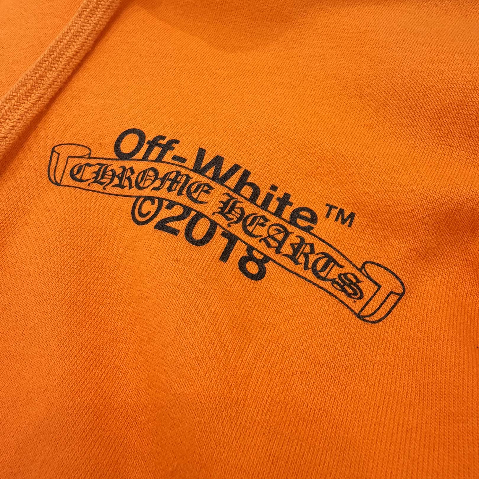 CHROME HEARTS × OFF-WHITE 2018SS Leather Cross Patch HD PLVR V Size L クロムハーツ × オフホワイト レザークロスパッチ プルオーバーフーディ サイズL