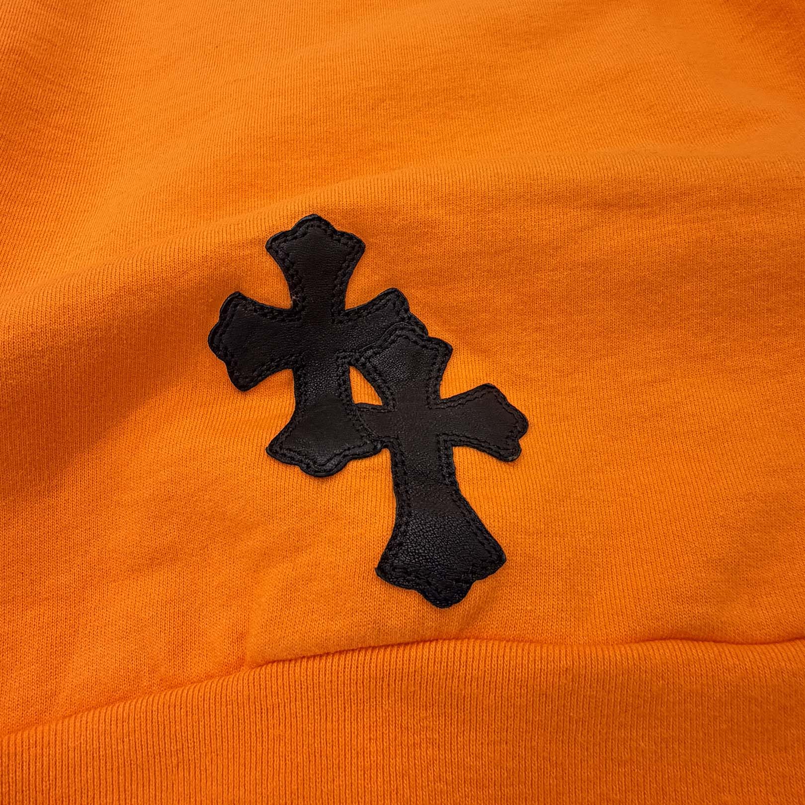 CHROME HEARTS × OFF-WHITE 2018SS Leather Cross Patch HD PLVR V Size L クロムハーツ × オフホワイト レザークロスパッチ プルオーバーフーディ サイズL