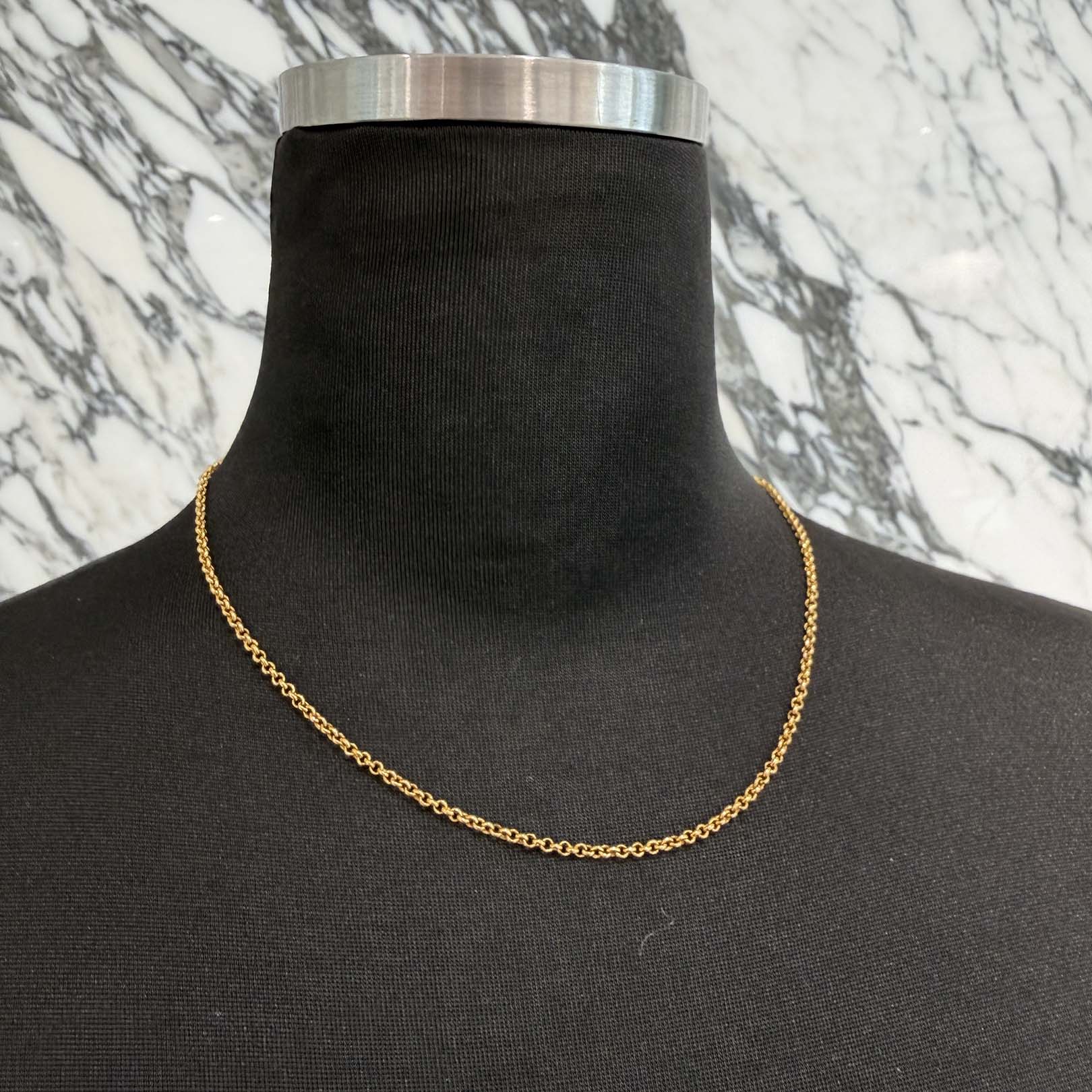 CHROME HEARTS 22K Roll Chain Necklace Size 16 Inch クロムハーツ 22K ロールチェーン ネックレス サイズ16インチ