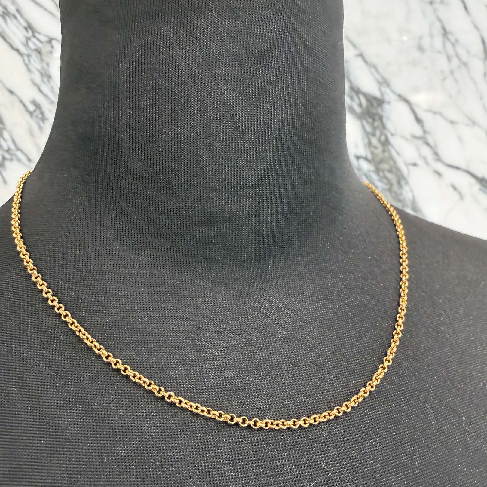 CHROME HEARTS 22K Roll Chain Necklace Size 16 Inch クロムハーツ 22K ロールチェーン ネックレス サイズ16インチ