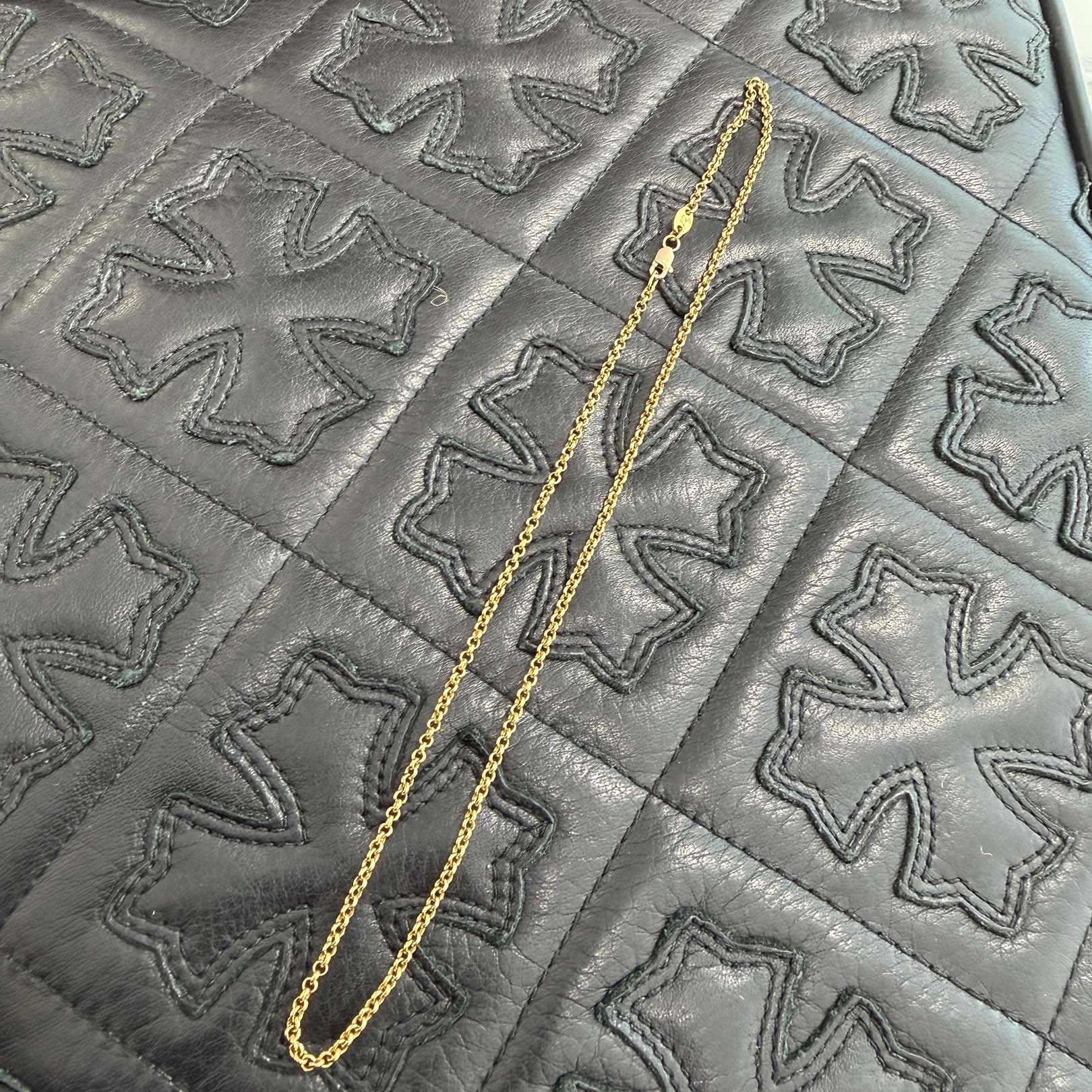 CHROME HEARTS 22K Roll Chain Necklace Size 16 Inch クロムハーツ 22K ロールチェーン ネックレス サイズ16インチ