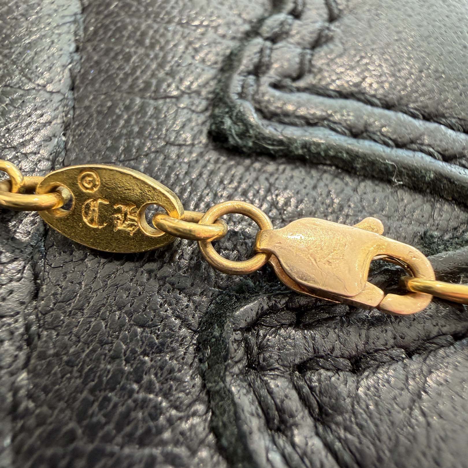 CHROME HEARTS 22K Roll Chain Necklace Size 16 Inch クロムハーツ 22K ロールチェーン ネックレス サイズ16インチ