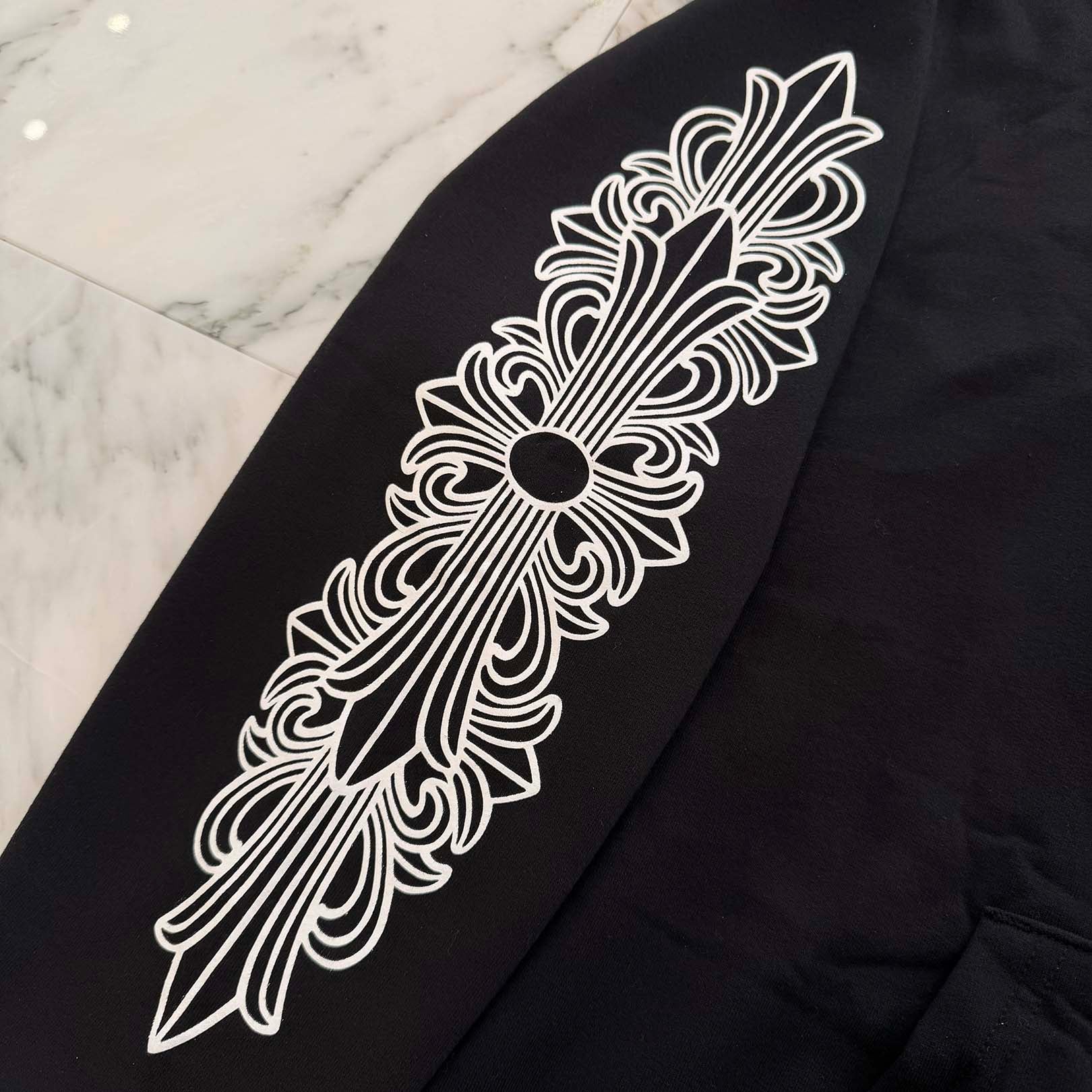CHROME HEARTS Floral Cross Horseshoe Zip Up Hoodie Size XL クロムハーツ フローラルクロス ホースシュー ジップアップフーディ サイズXL