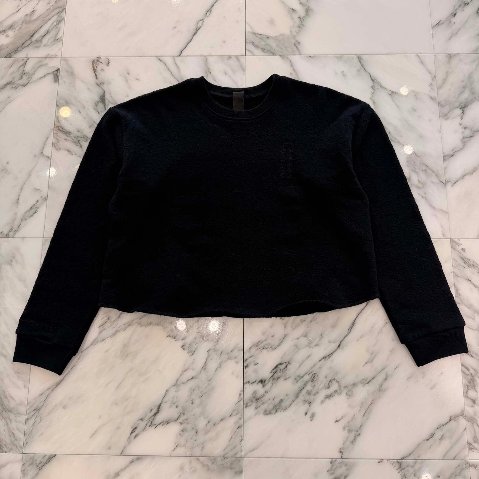 CHROME HEARTS Y NOT Vertical Logo Cropped Sweat Shirt Size S