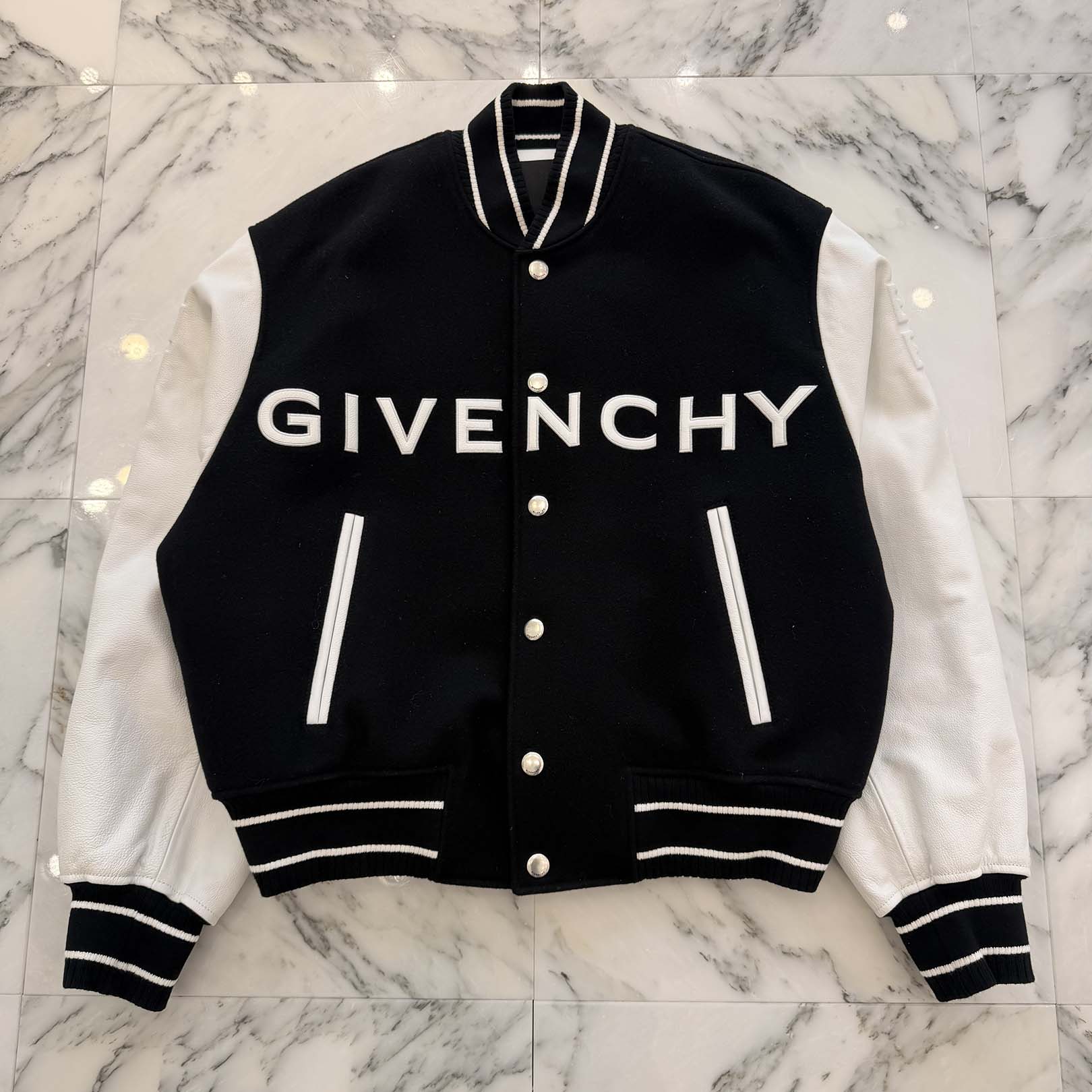 GIVENCHY 2022AW Logo Embroidered Varsity Jacket BM00QR611V Size 48 ジバンシー ロゴ刺繡 バーシティジャケット サイズ48