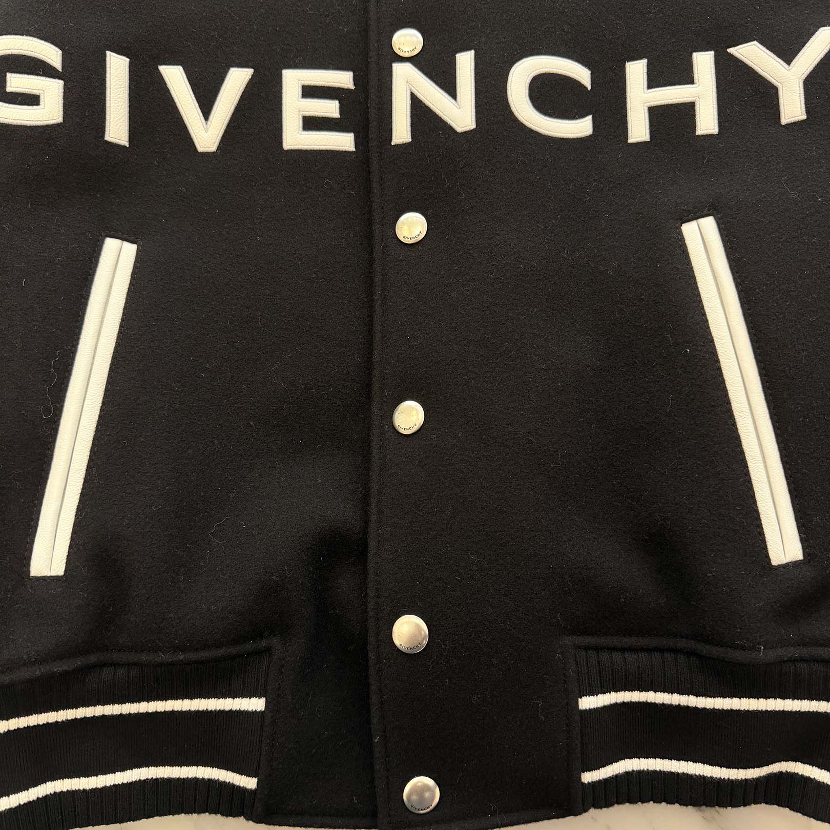 GIVENCHY 2022AW Logo Embroidered Varsity Jacket BM00QR611V Size 48 ジバンシー ロゴ刺繡 バーシティジャケット サイズ48