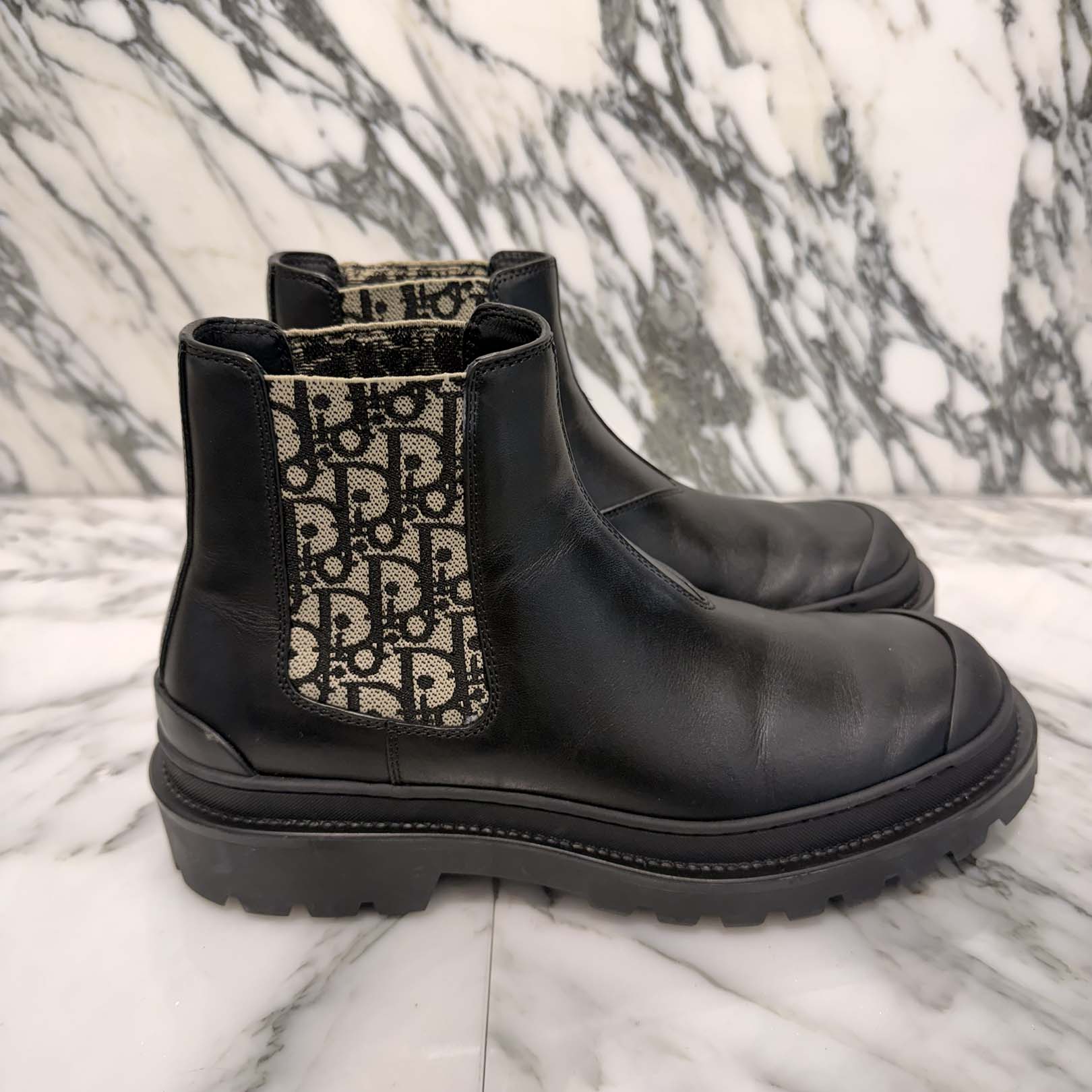 DIOR ブーツ DIOR Oblique Leather Side Gore Boots Size 40 (25.0cm～25.5cm