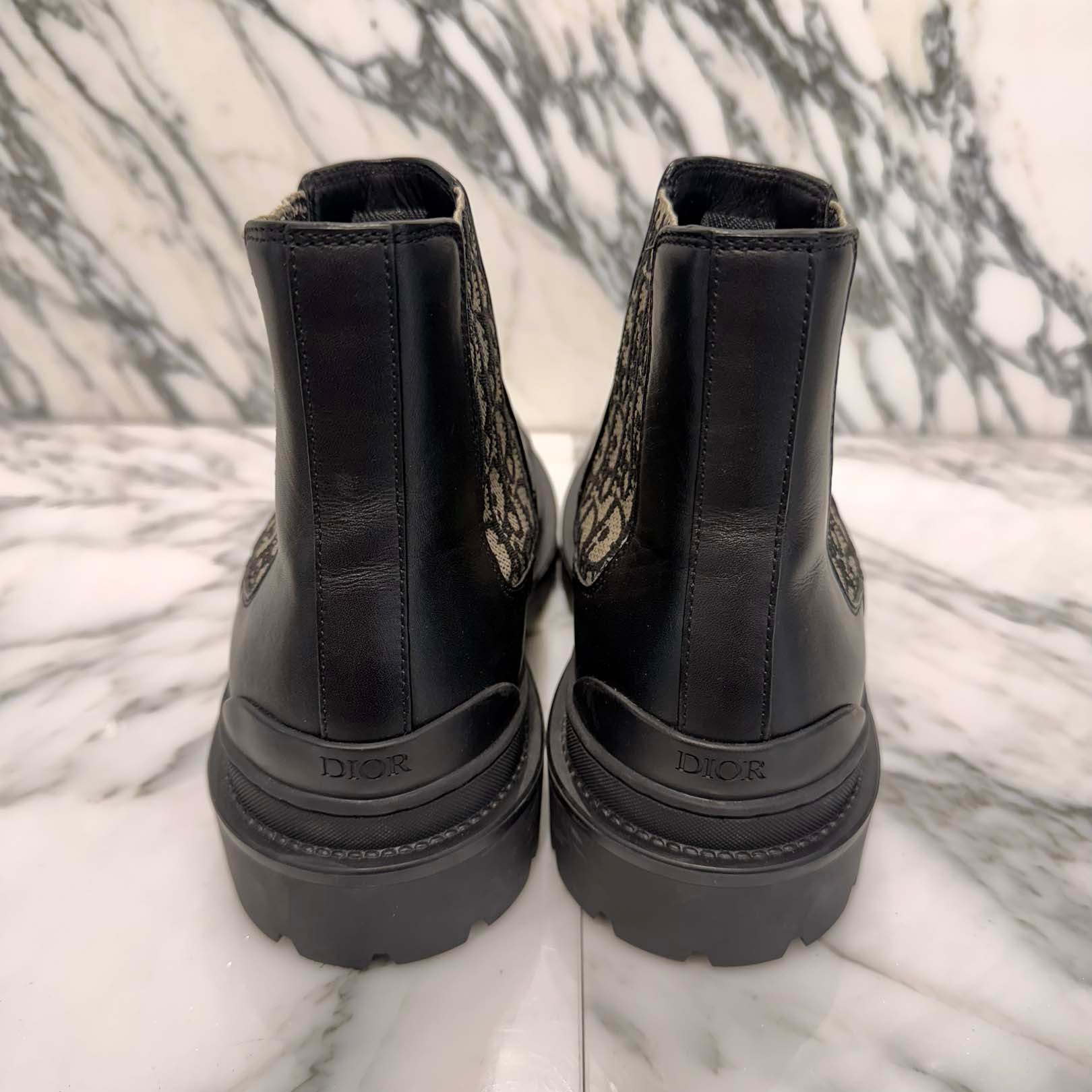 DIOR Oblique Leather Side Gore Boots Size 40 (25.0cm～25.5cm