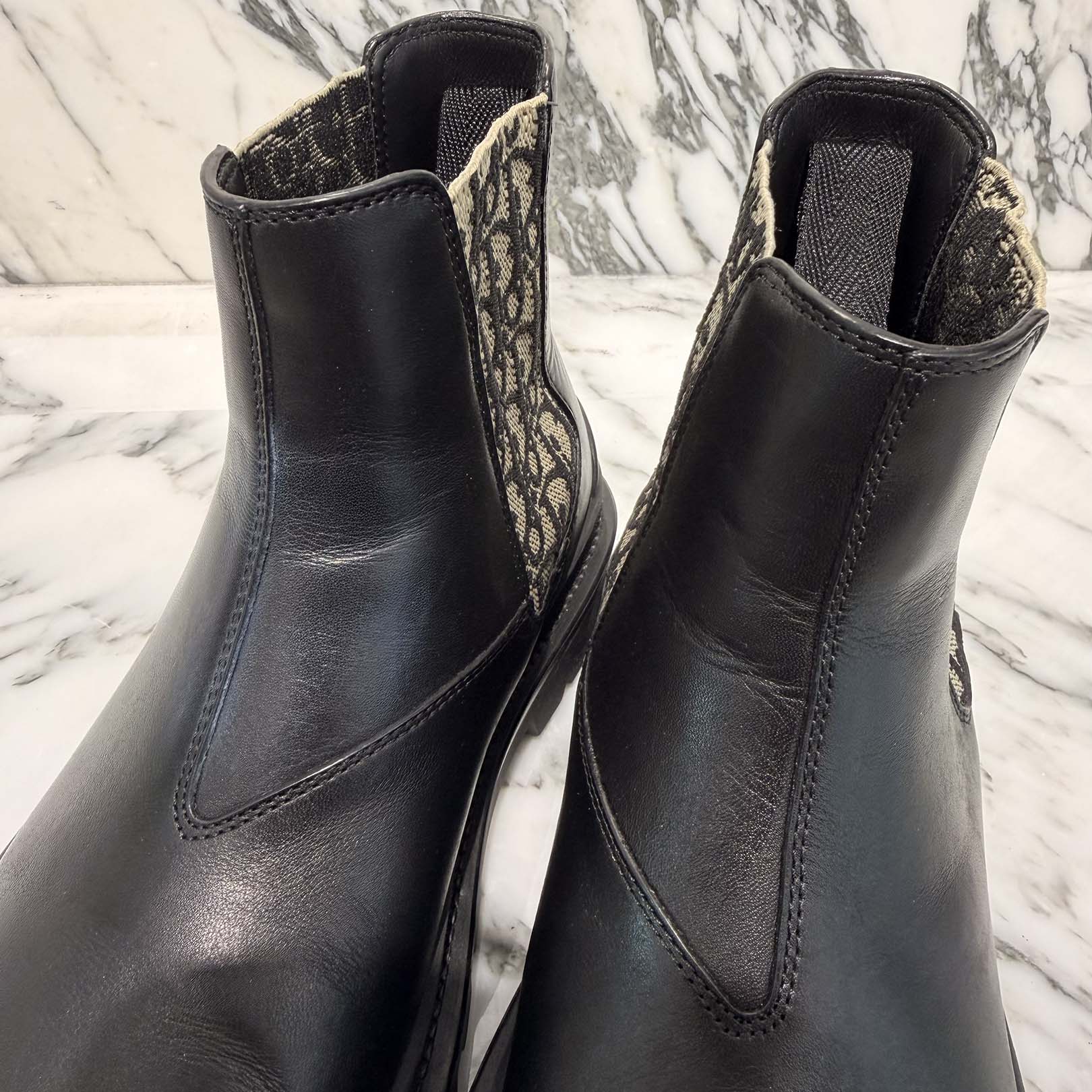 DIOR Oblique Leather Side Gore Boots Size 40 (25.0cm～25.5cm