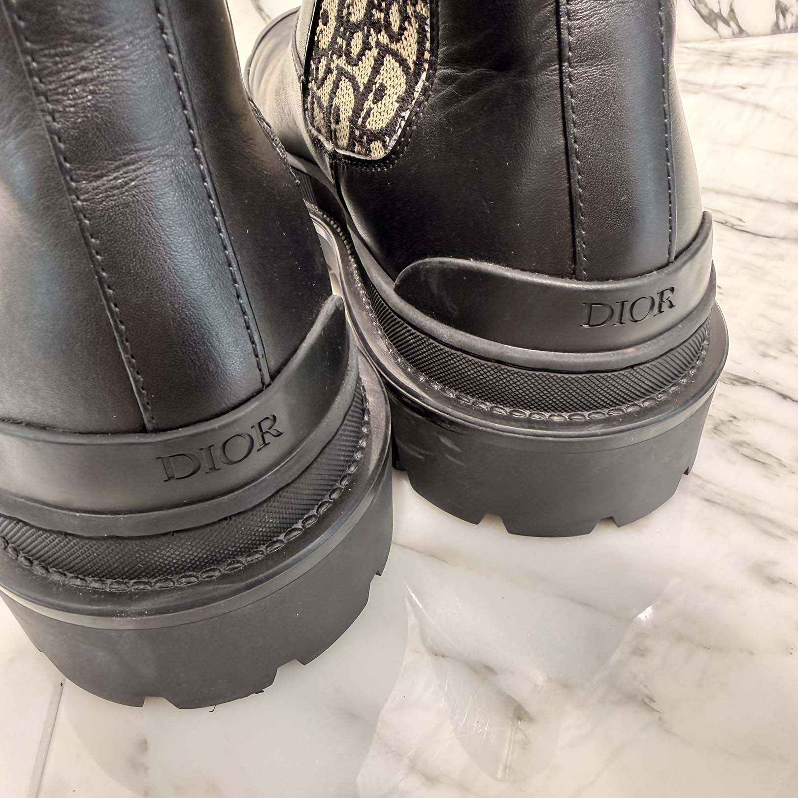 DIOR Oblique Leather Side Gore Boots Size 40 (25.0cm～25.5cm