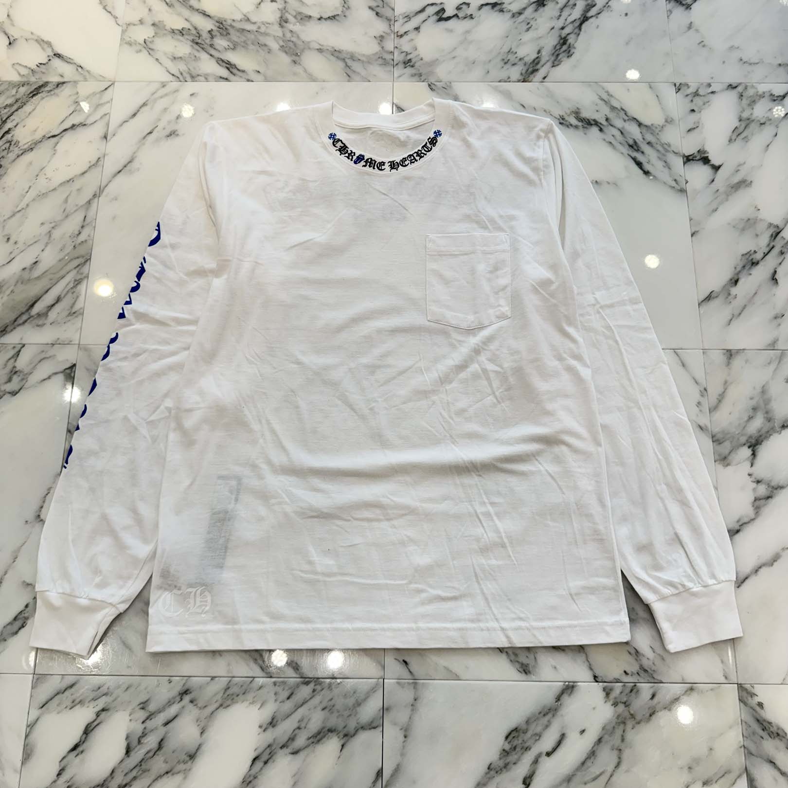 CHROME HEARTS × The Rolling Stones 2024SS Lip And Tan Neck Logo Back Scroll Long Sleeve Tee Size L クロムハーツ×ローリングストーンズ リップアンドタンネックロゴ バックスクロール ロングスリーブTシャツ サイズL