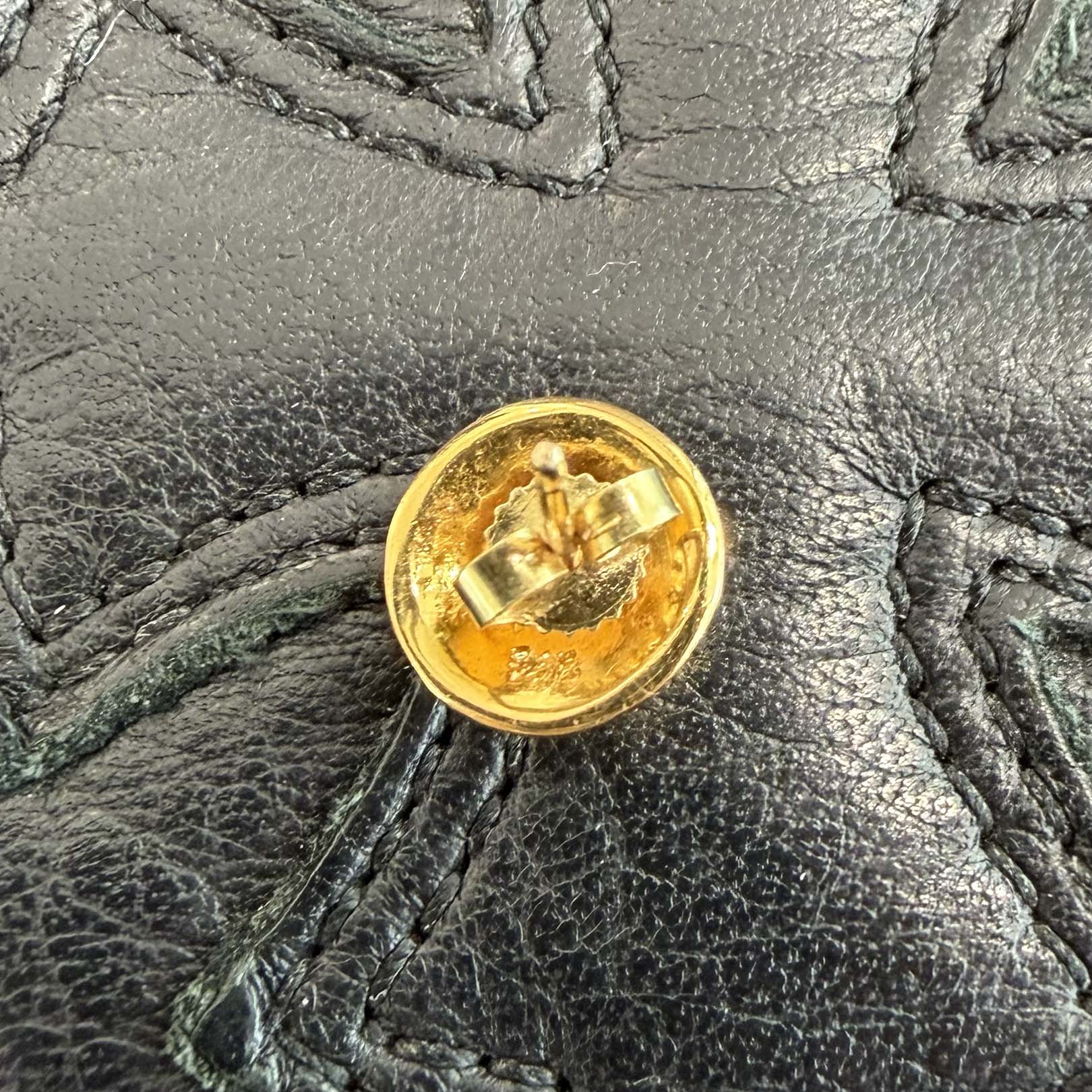 CHROME HEARTS 22K 1 Diamond Cross Ball STUD Earrings クロムハーツ