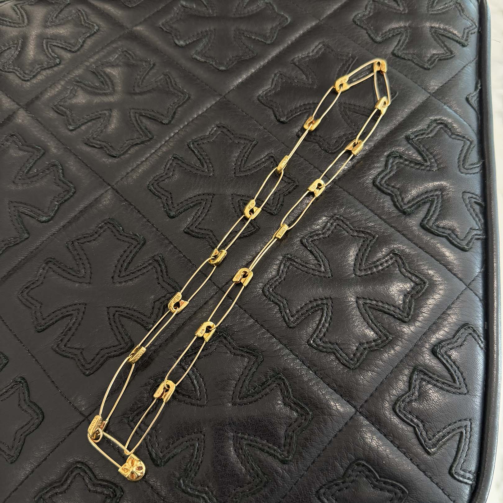 CHROME HEARTS 22K Safety Pin Necklace 17 Link Size 18インチ クロムハーツ 22K セーフティピン ネックレス 17リンク サイズ18インチ