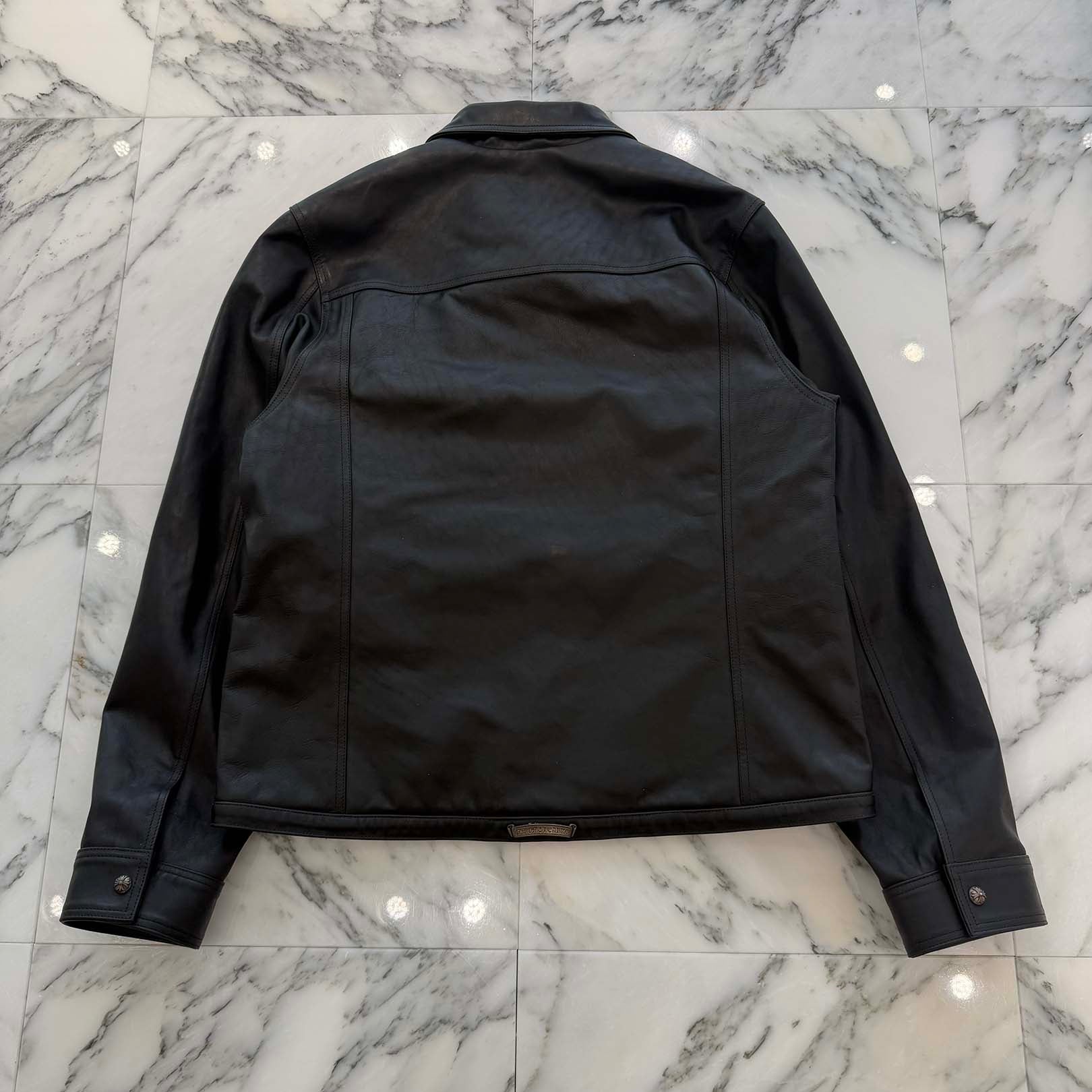 CHROME HEARTS Horsehide Whiplash Leather Jacket Size M クロムハーツ ホースハイド ウィップラッシュレザージャケット サイズM